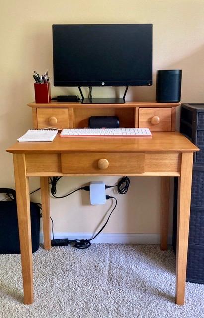 Winsome Studio Writing Desk with 3 Drawers, Honey customer photo 2