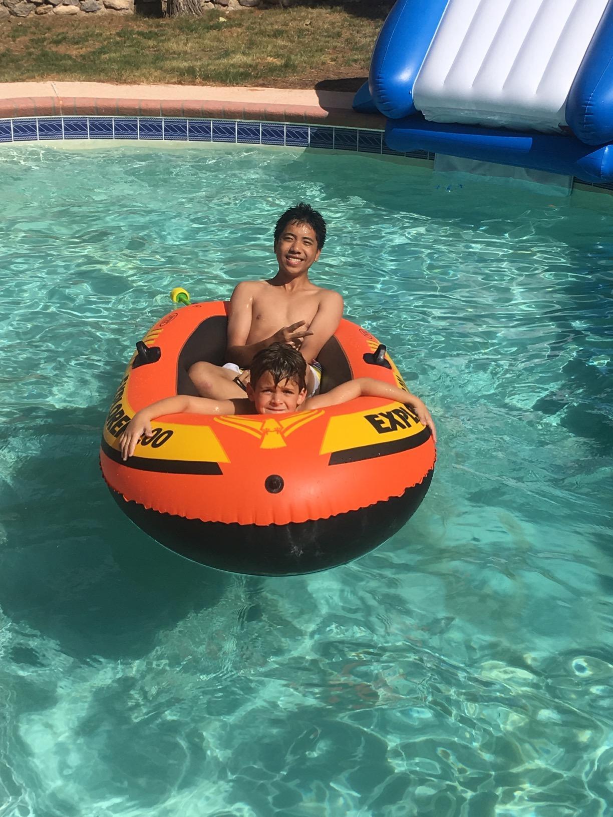 INTEX Explorer Inflatable Boat Series: Dual Air Chambers – Welded Oar Locks – Grab Handles – Bow Rope – Sporty Design customer photo 2