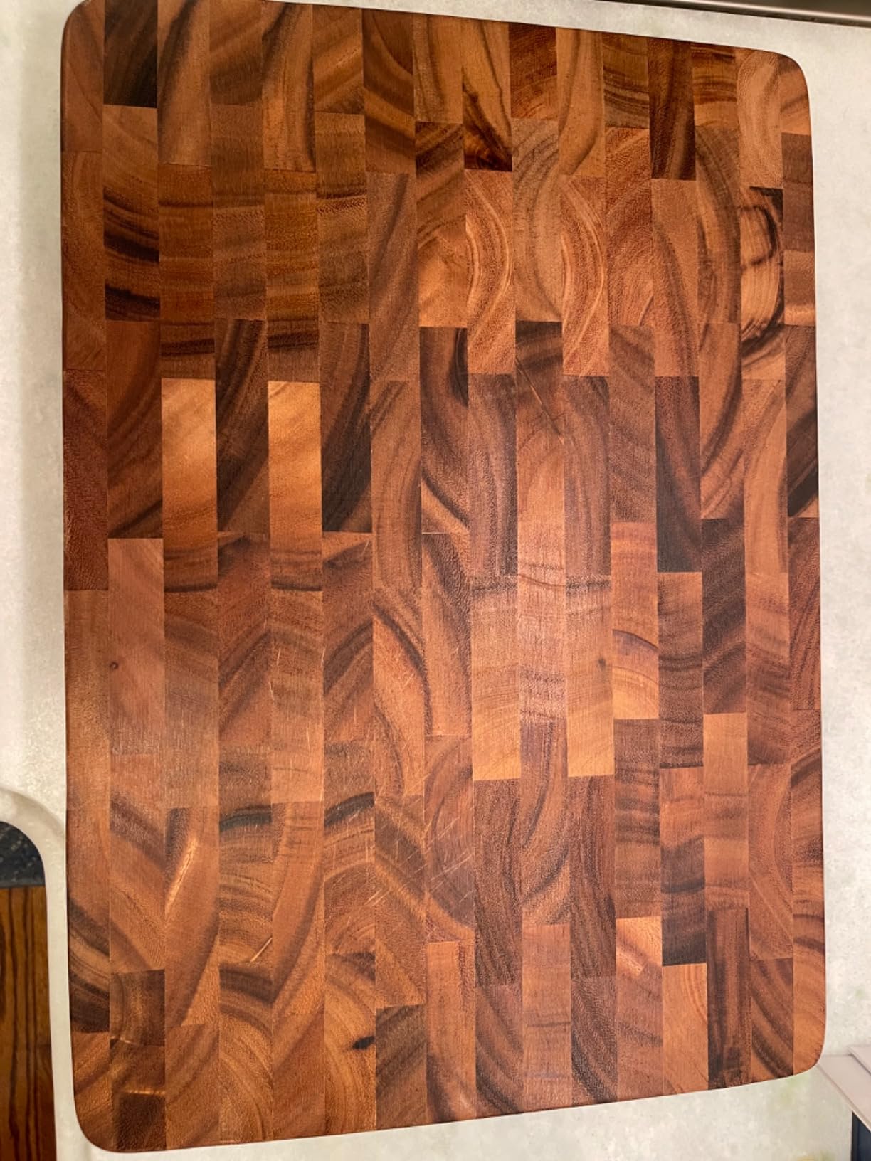 Ironwood Gourmet Large End Grain Prep Station Acacia Wood Cutting Board, 14 x 20-Inch, Brown customer photo 1