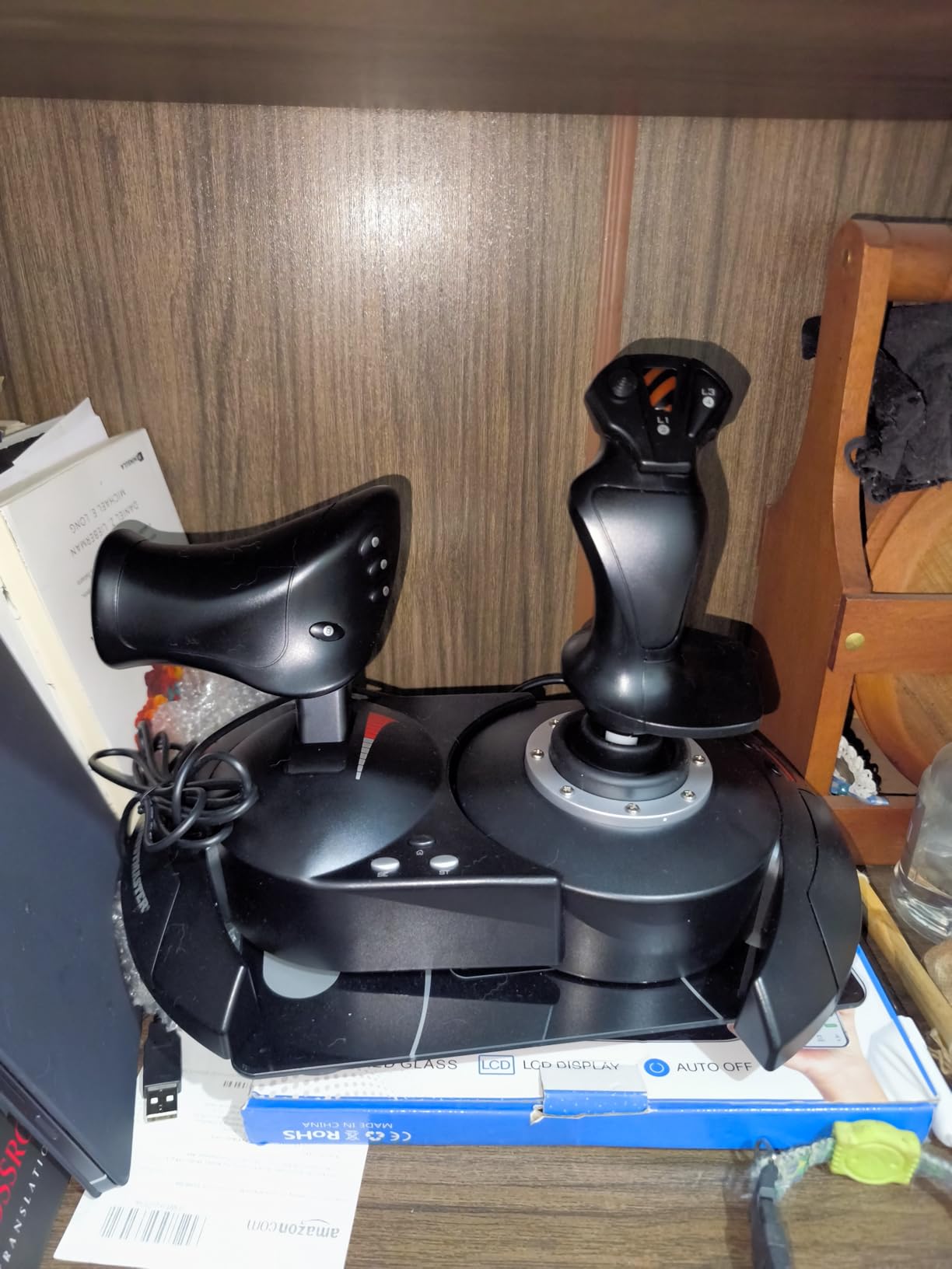 Thrustmaster T-Flight Hotas X USB Flight Sim Stick & Throttle - PC | Detachable design, adjustable resistance, 12 programmable buttons, 5 axes, dual rudder control, preset memory, ergonomic customer photo 1