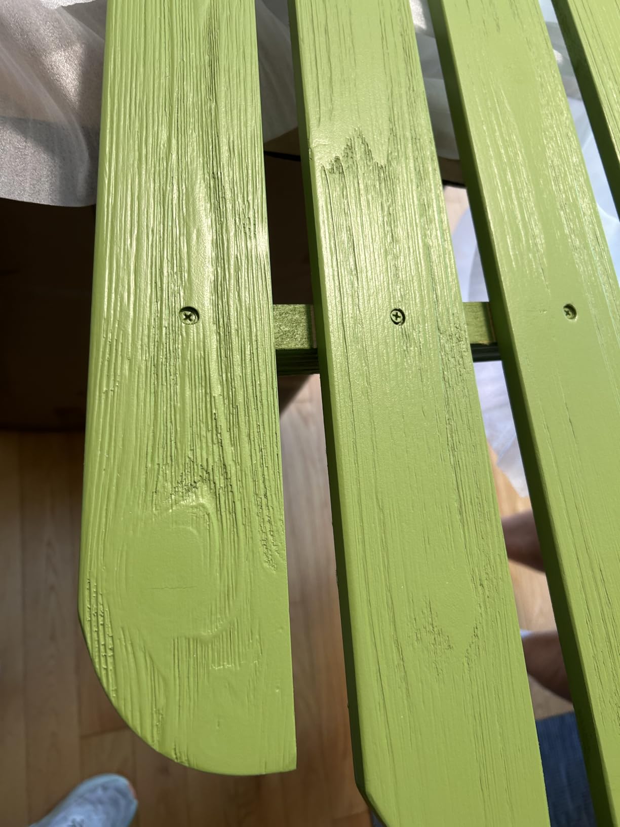 Shine Company Westport Wooden Adirondack Chair, Outdoor Patio Firepit Chairs, Back & Seat Pre-Assembled, Natural customer photo 2
