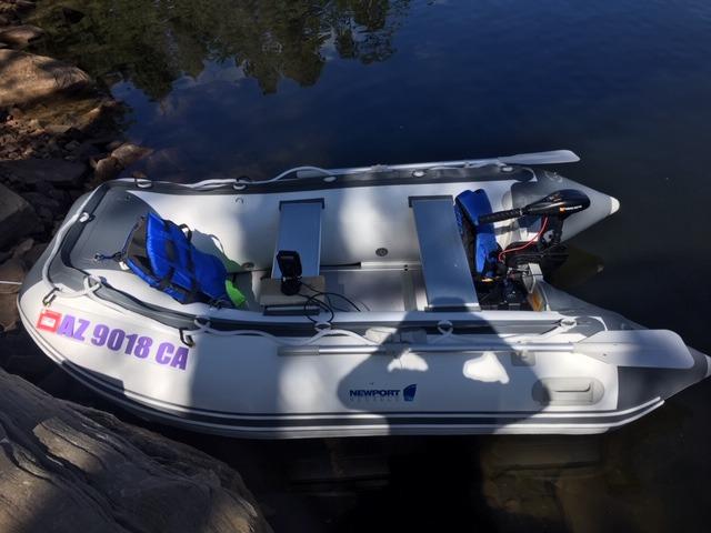Newport 10ft 6in Newport Model Inflatable Dinghy Boat Transom Sport Tender - 5 Person - 15HP USCG Rated, White/Gray customer photo 2