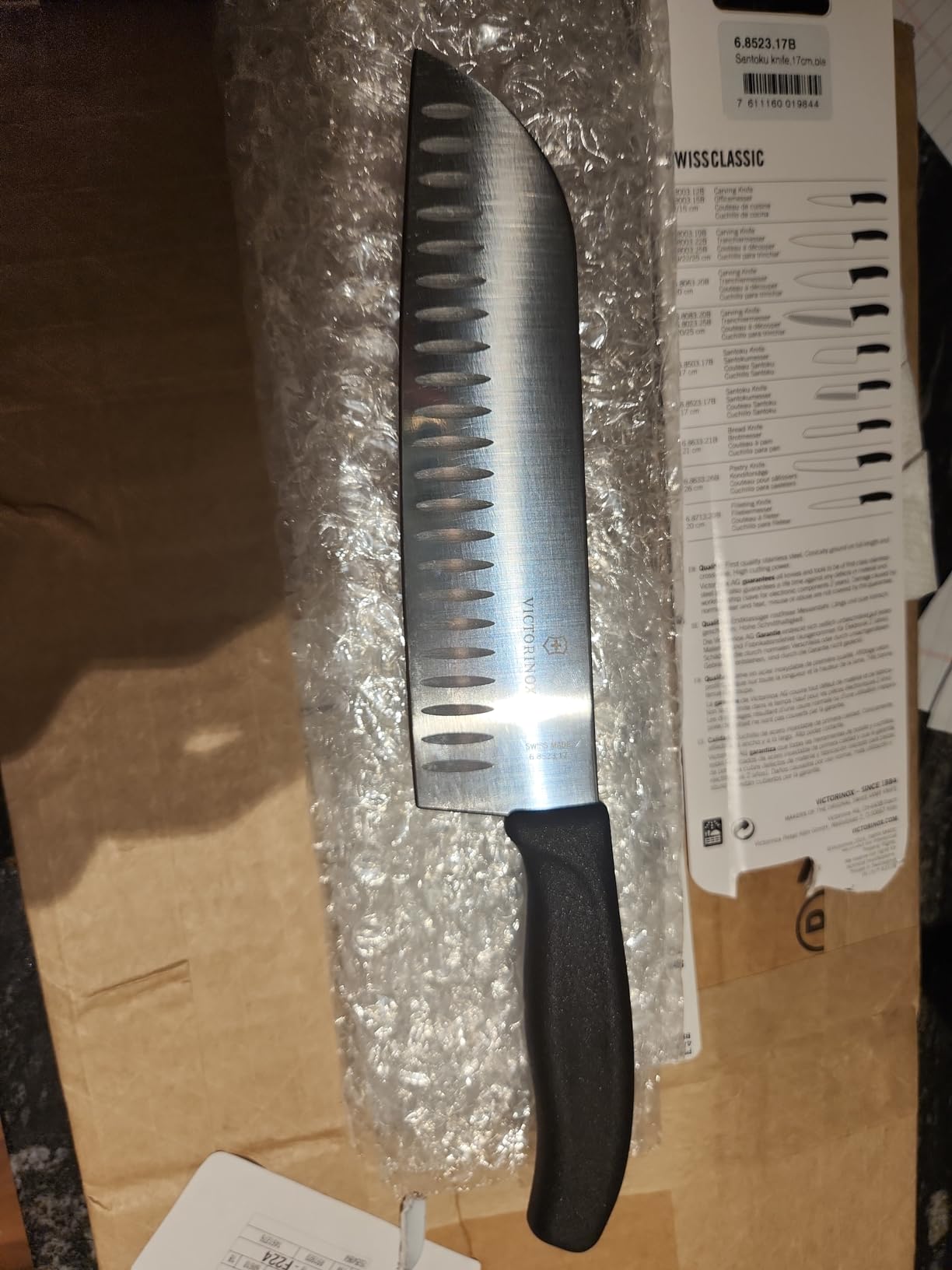 Victorinox Swiss Classic 7 Inch Santoku knife, Granton Blade, Black customer photo 2