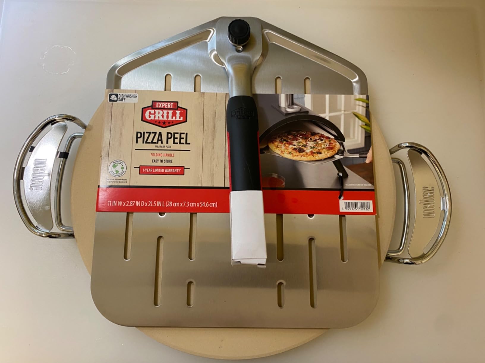 Weber® Gourmet BBQ System Pizza Stone with Carry Rack, 16.7