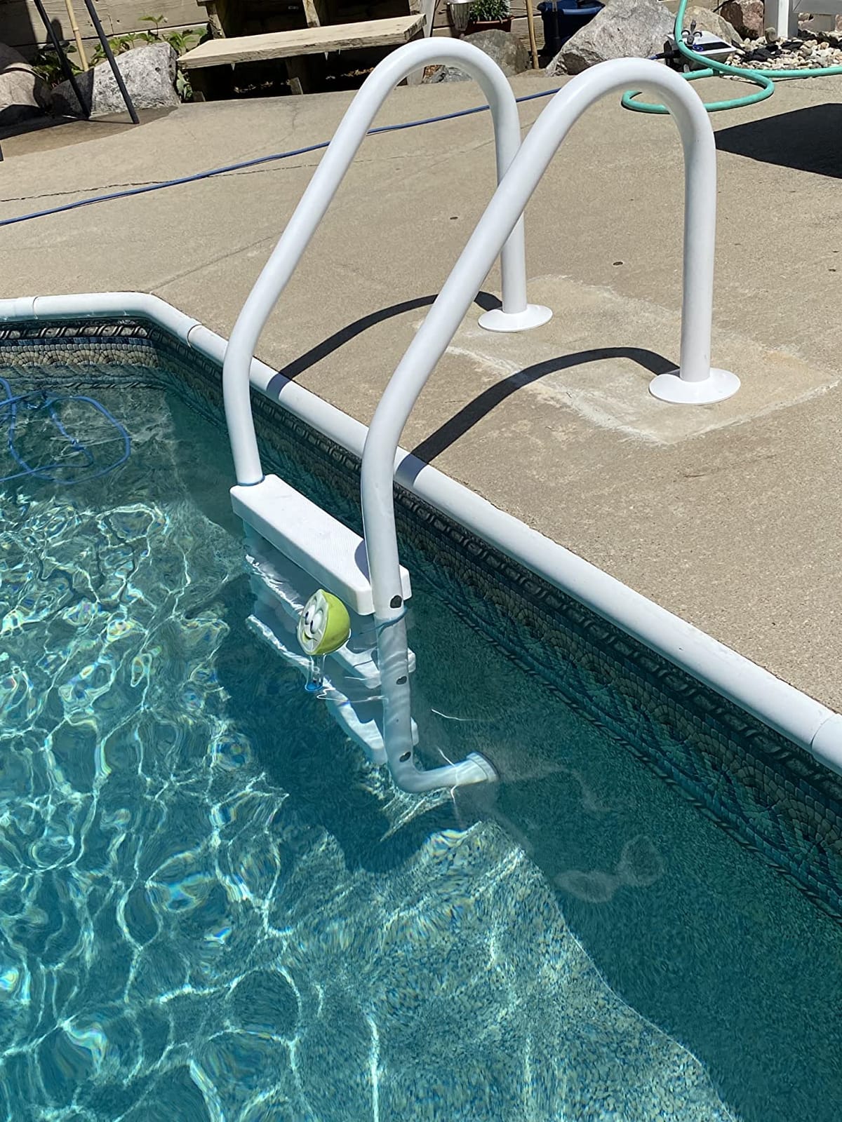 Rust Proof Saftron P-324-L3 Residential Inground White Three-Step Swimming Pool Ladder. 53