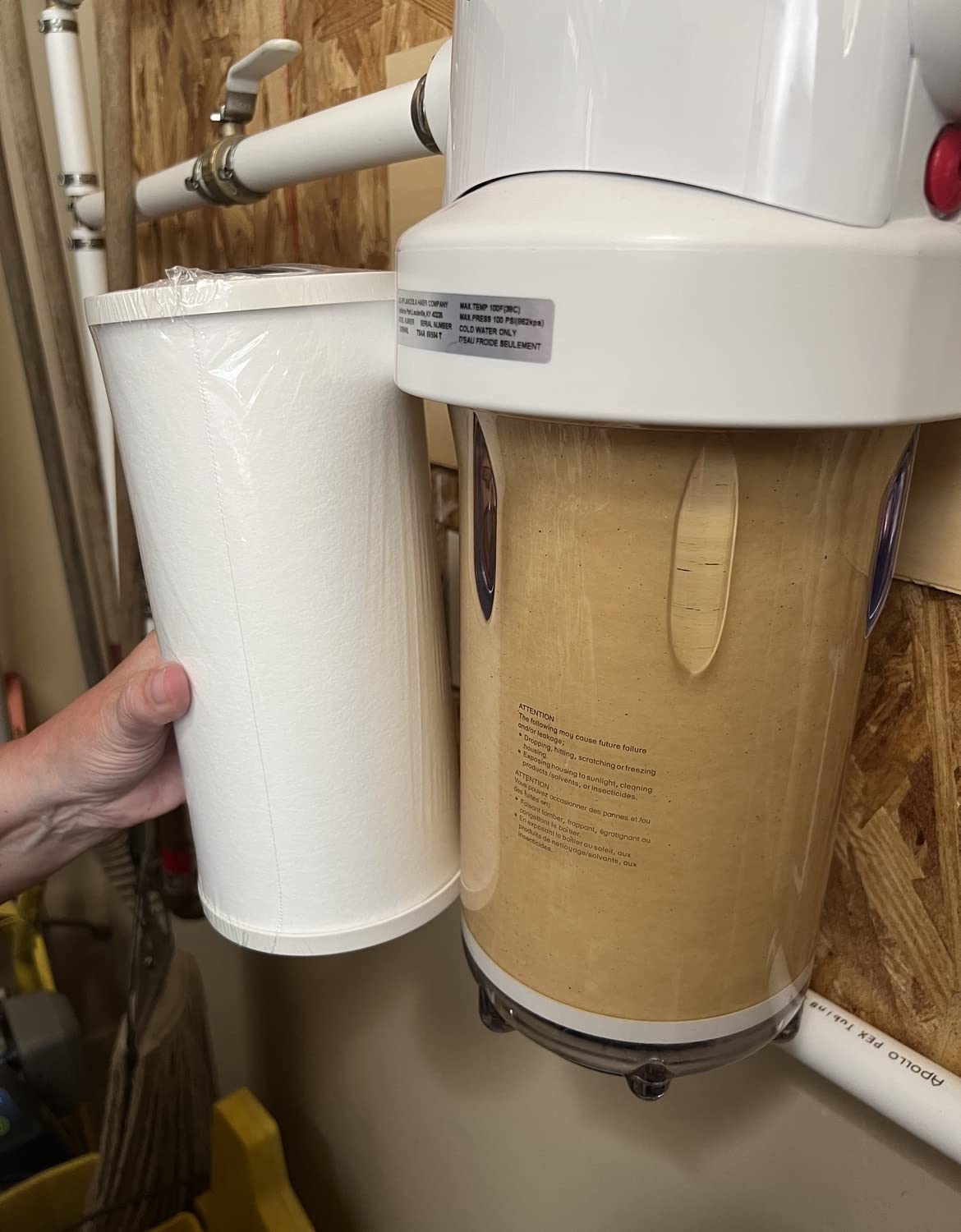 GE Whole House Water Filtration System, Reduces Sediment, Rust & More, Install Kit & Accessories Included, Replace Filters (FXHTC, FXHSC) Every 3 Months, GXWH40L customer photo 1