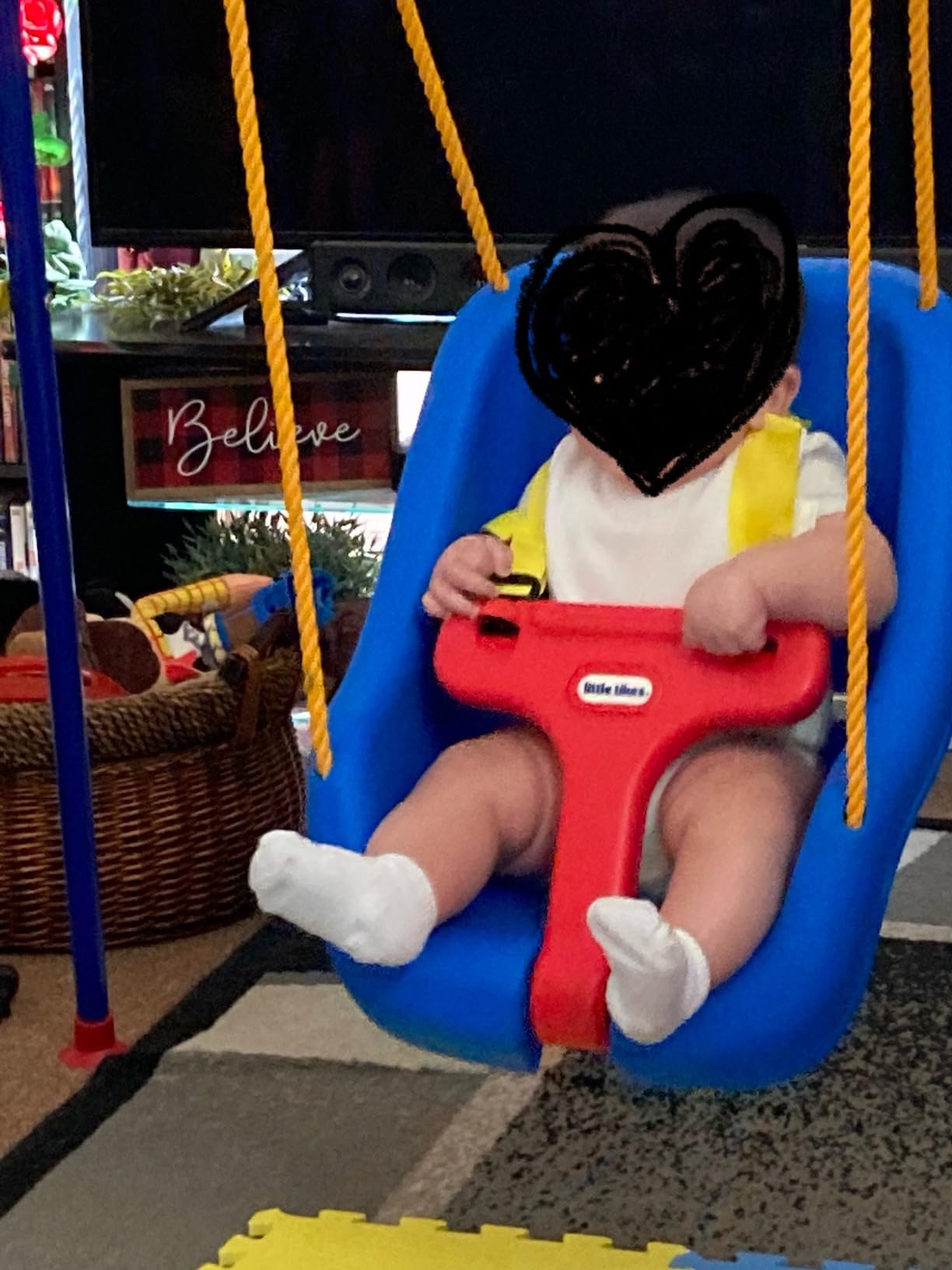 Little Tikes Snug 'n Secure Blue Swing with Adjustable Straps, 2-in-1 for Baby and Toddlers Ages 9 Months - 4 Years customer photo 2