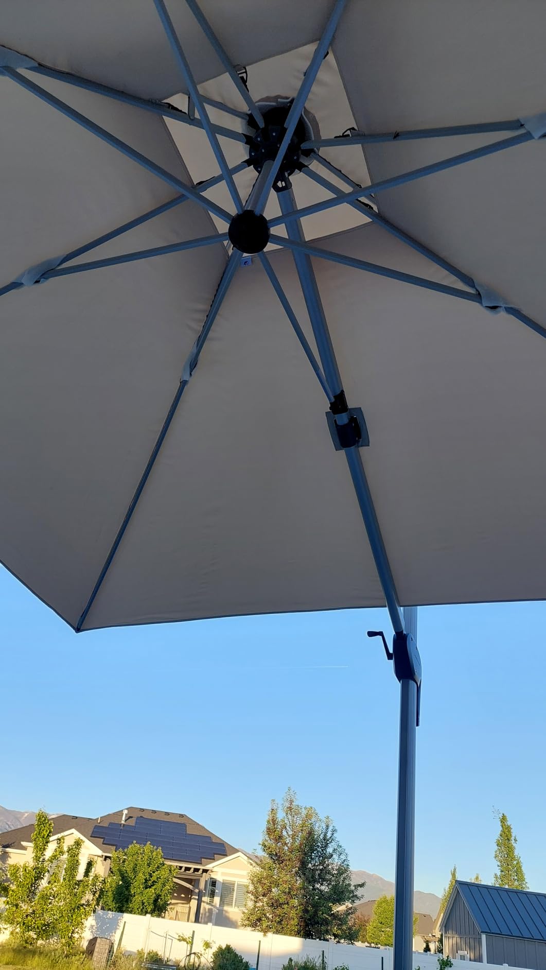 PURPLE LEAF Cantilever Patio Umbrellas 10' x 10' Square Double Top, Beige customer photo 1