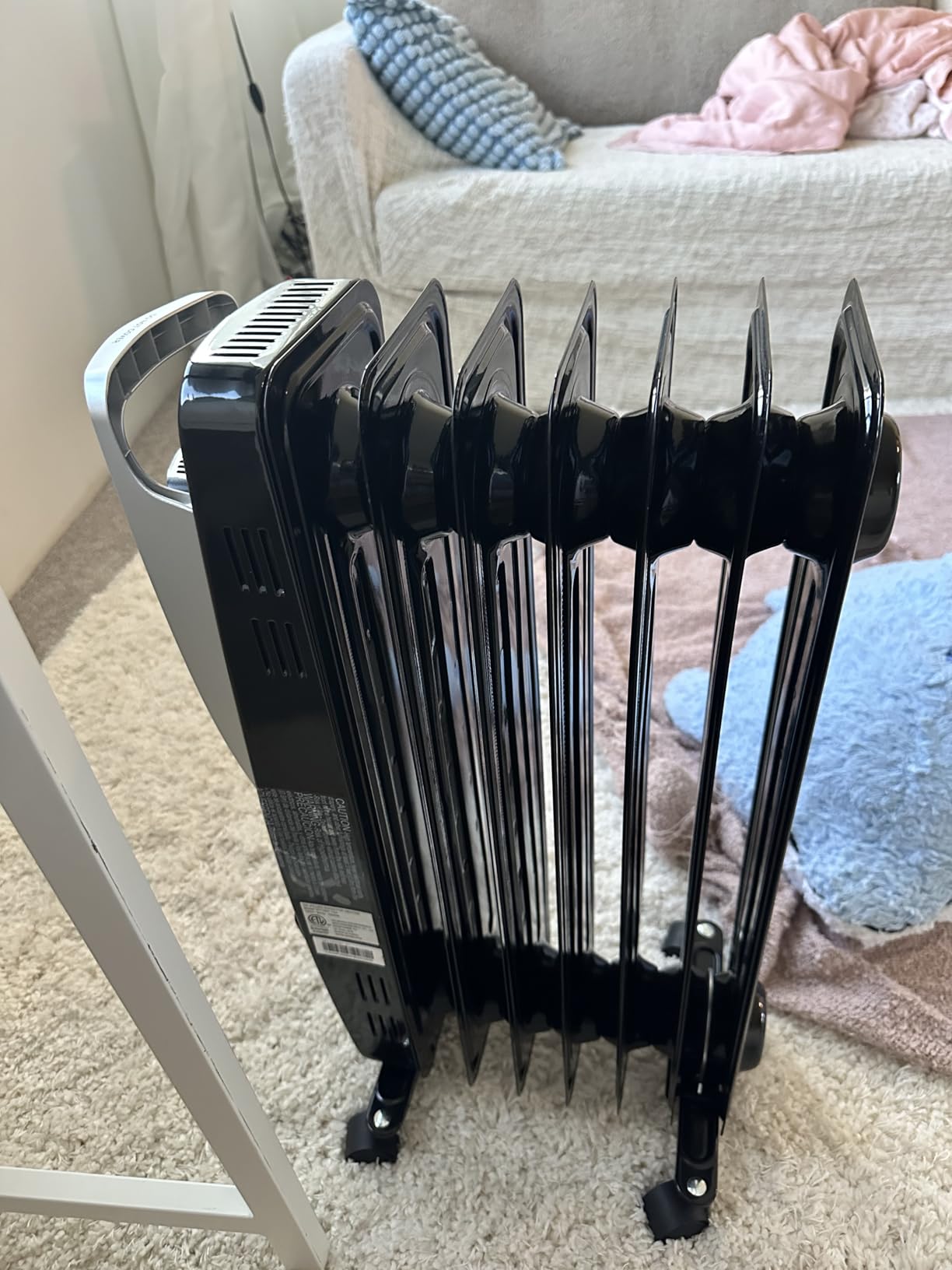 PELONIS Radiator Heater for indoor use Large Room with Remote, Thermostat & LED Display, Quiet Oil Filled Heater with 5 Temperature Settings, Overheat & Tip-Over Protection, Silver customer photo 2