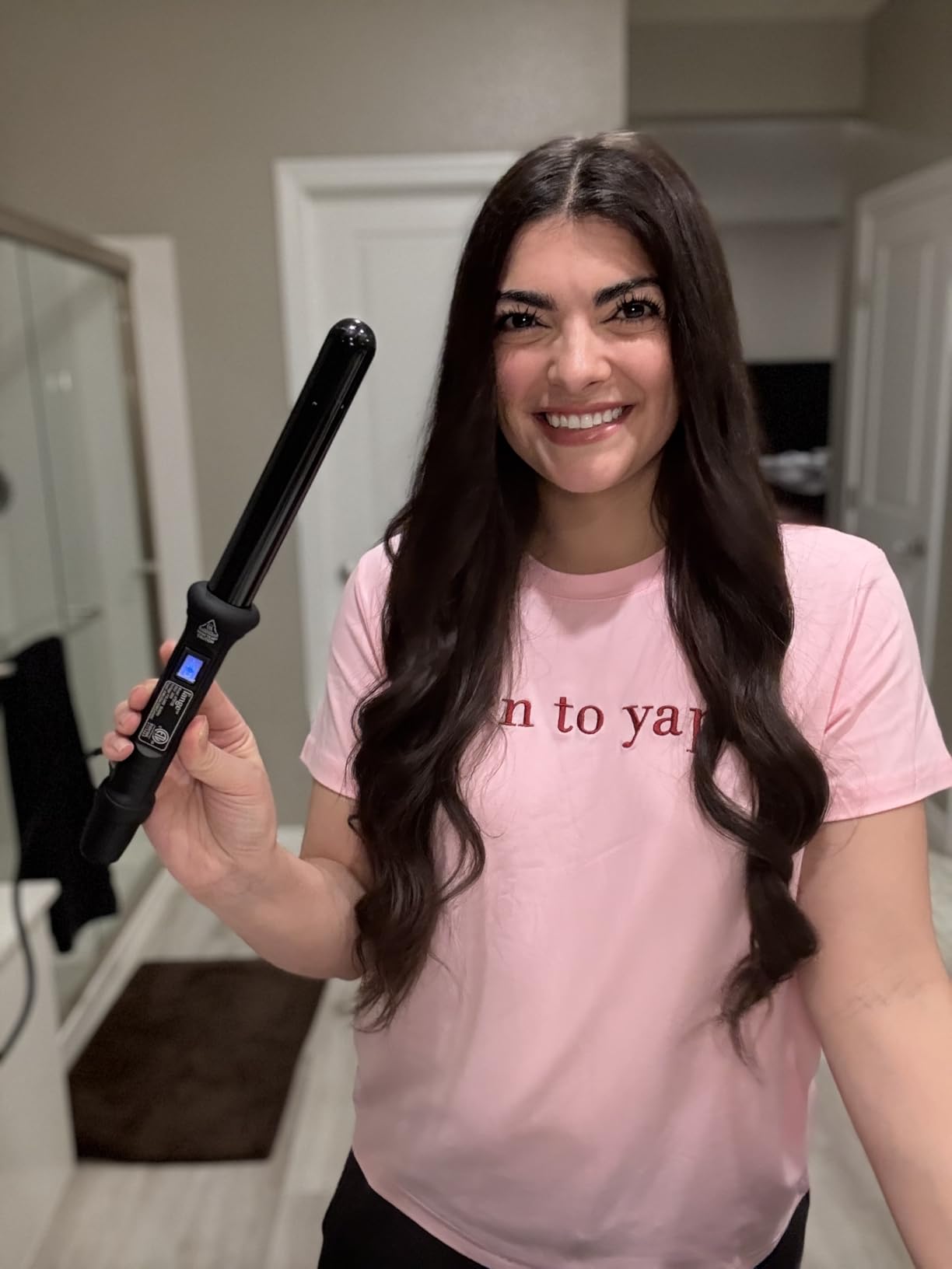 L'ANGE HAIR Ondulé 25MM Titanium Curling Wand | Professional Hot Tools Curling Iron 1 Inch | Salon Hair Styling Wands for Beach Waves | Best Hair Curler Wand for Frizz-Free, Lasting Curls customer photo 1