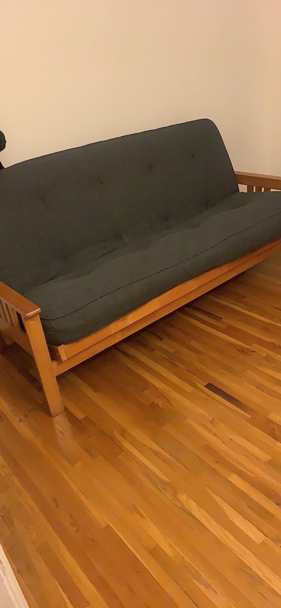 Kodiak Furniture Monterey Barbados Brown Futon Set, Full-size, No Drawers, Linen Charcoal Mattress customer photo 2