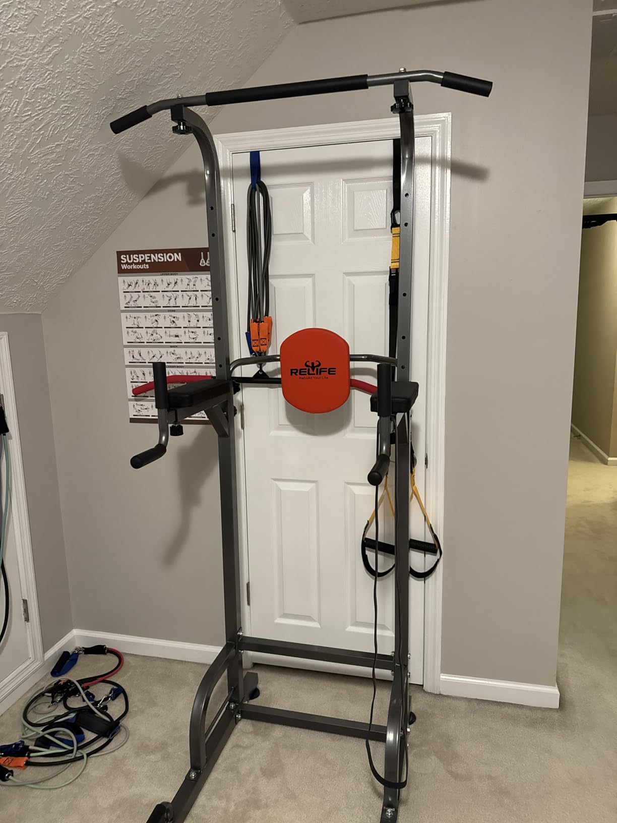 RELIFE REBUILD YOUR LIFE Pull Up Bar Free Standing Power Tower for Home Gym customer photo 2