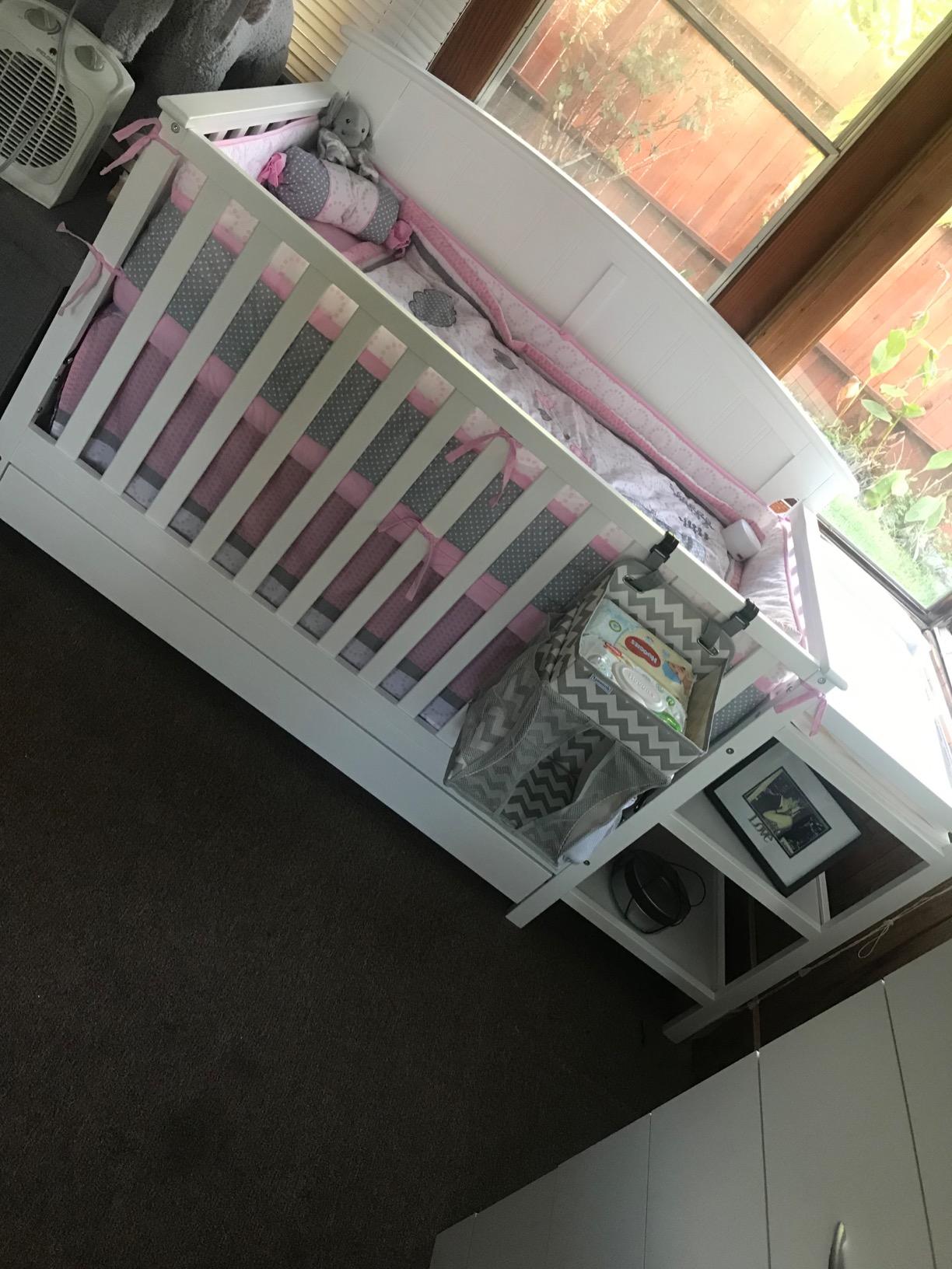 Storkcraft Steveston 5-in-1 Convertible Crib & Changer, White customer photo 2