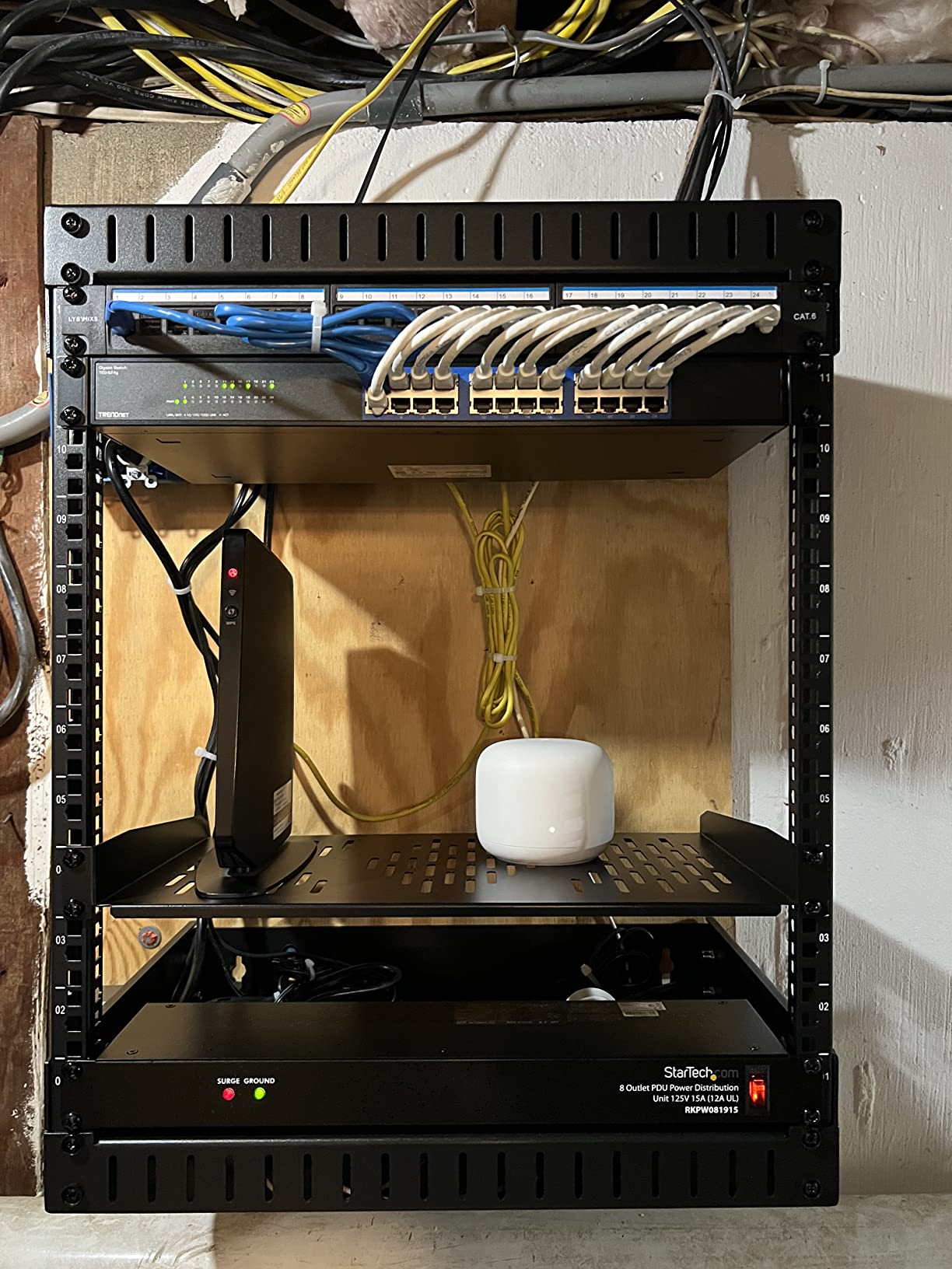 StarTech.com 2-Post 12U Heavy-Duty Wall Mount Network Rack, 19