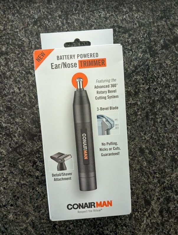 ConairMan Nose Hair Trimmer for Men, For Nose, Ear, and Eyebrows, Patent 360 Bevel Blade for No Pull, No Snag Trimming Experience, Cordless Trimmer 2 piece Set with Detail and Shaver Attachments customer photo 1