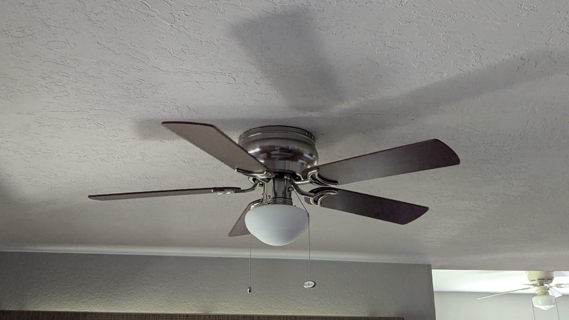 Prominence Home Alvina 42 Inch Traditional Flush Mount Ceiling Fan with Light, Pull Chain, Dual Finish Blades, Reversible Motor, Brushed Nickel customer photo 2