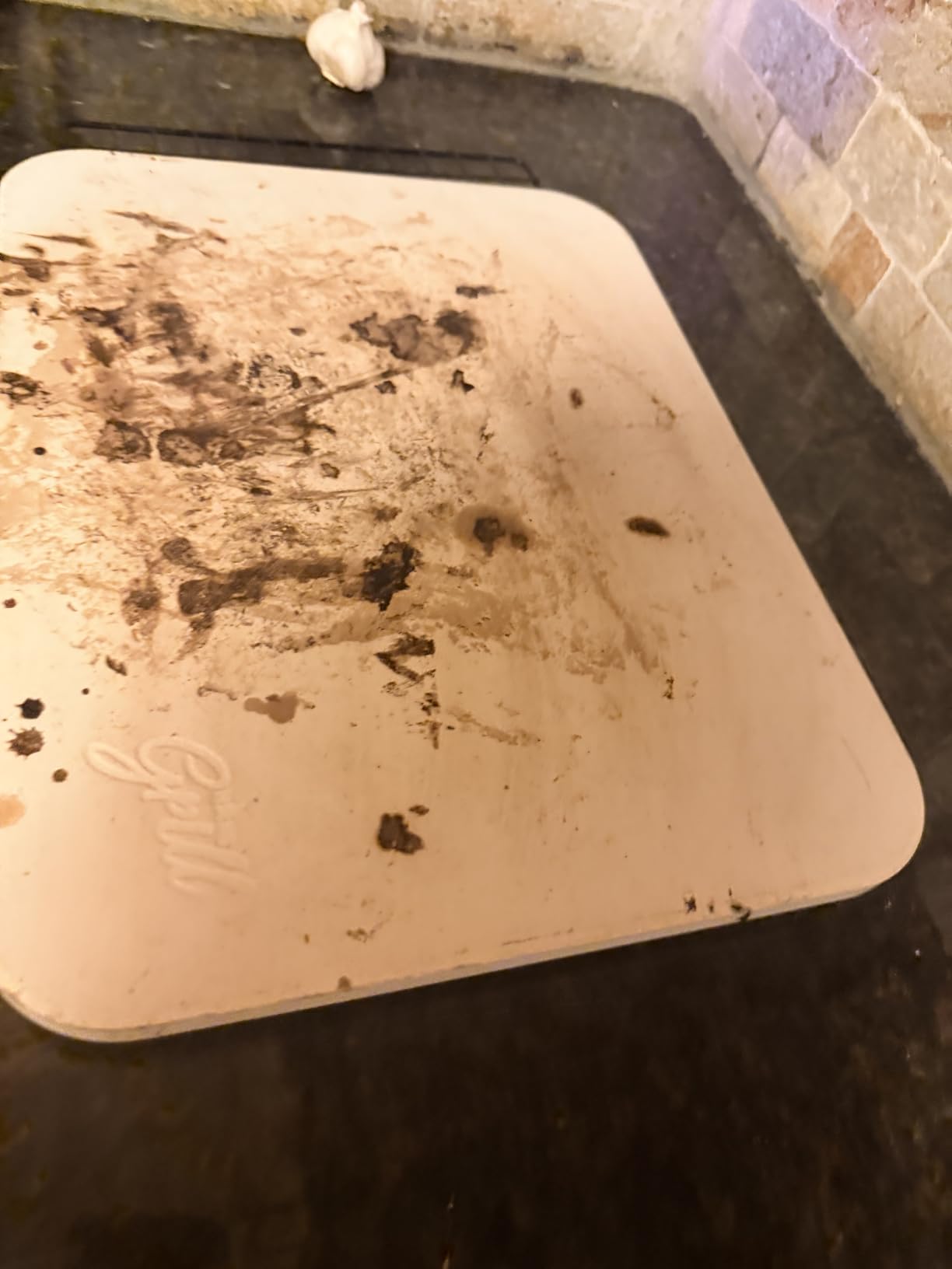 Hans Grill Rectangular Pizza Stone with Peel, 15 x 12 Inch Cordierite Stone customer photo 2