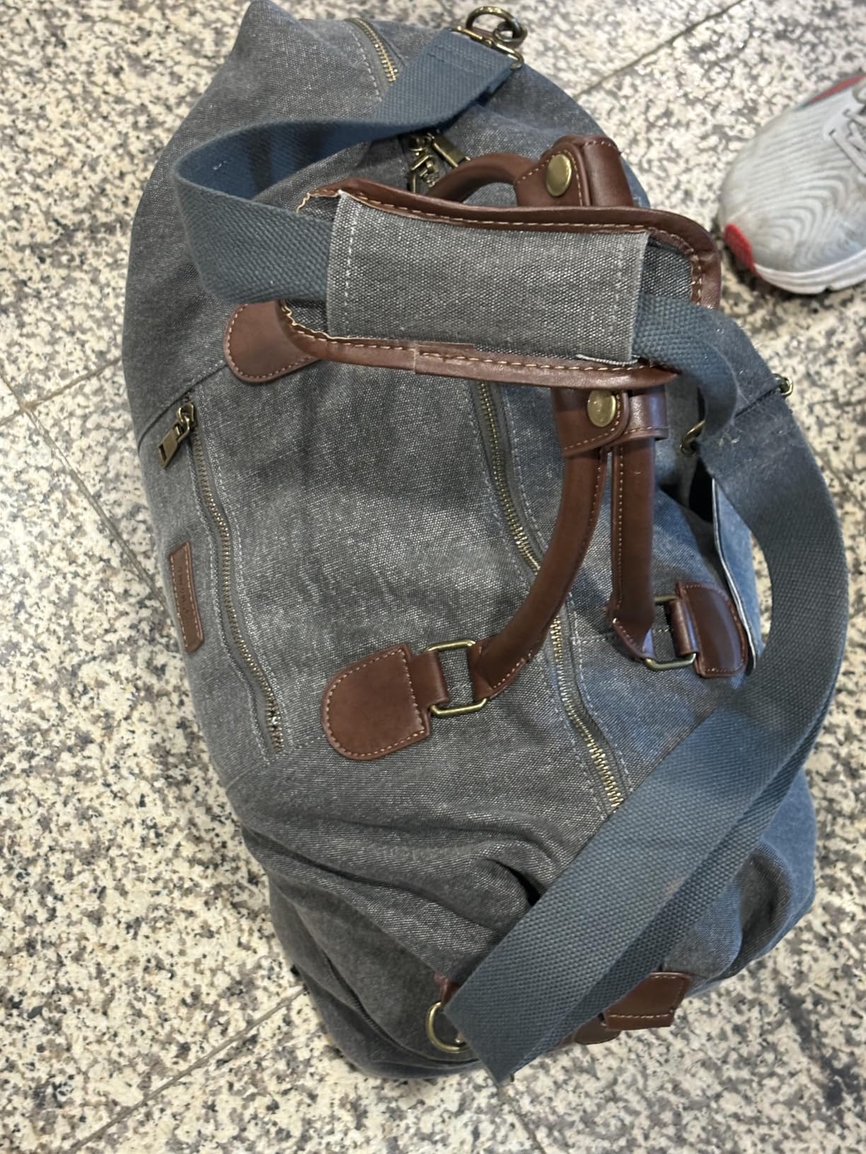 MyMealivos Canvas Weekender Bag, Overnight Travel Carry On Duffel Tote with Shoe Pouch (multi) customer photo 1