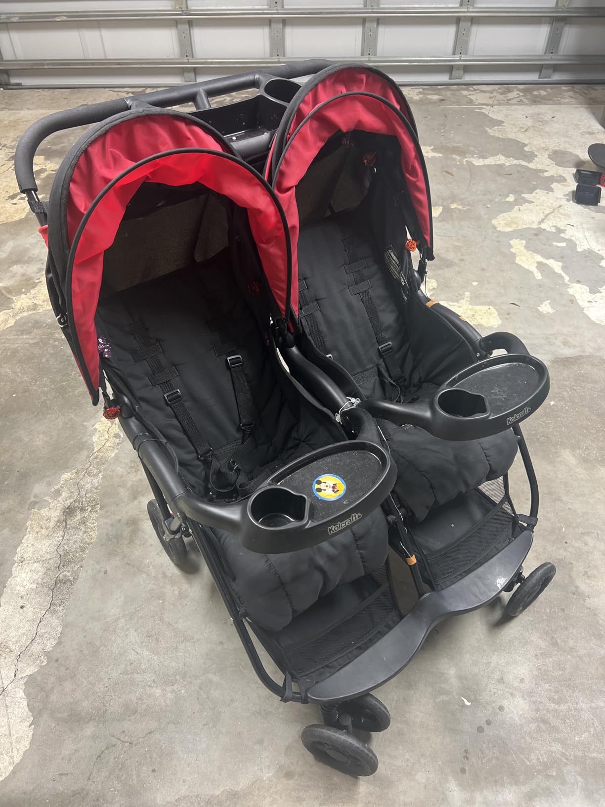 Kolcraft Cloud Plus Lightweight Double Stroller with Extra Storage, Red/Black customer photo 1