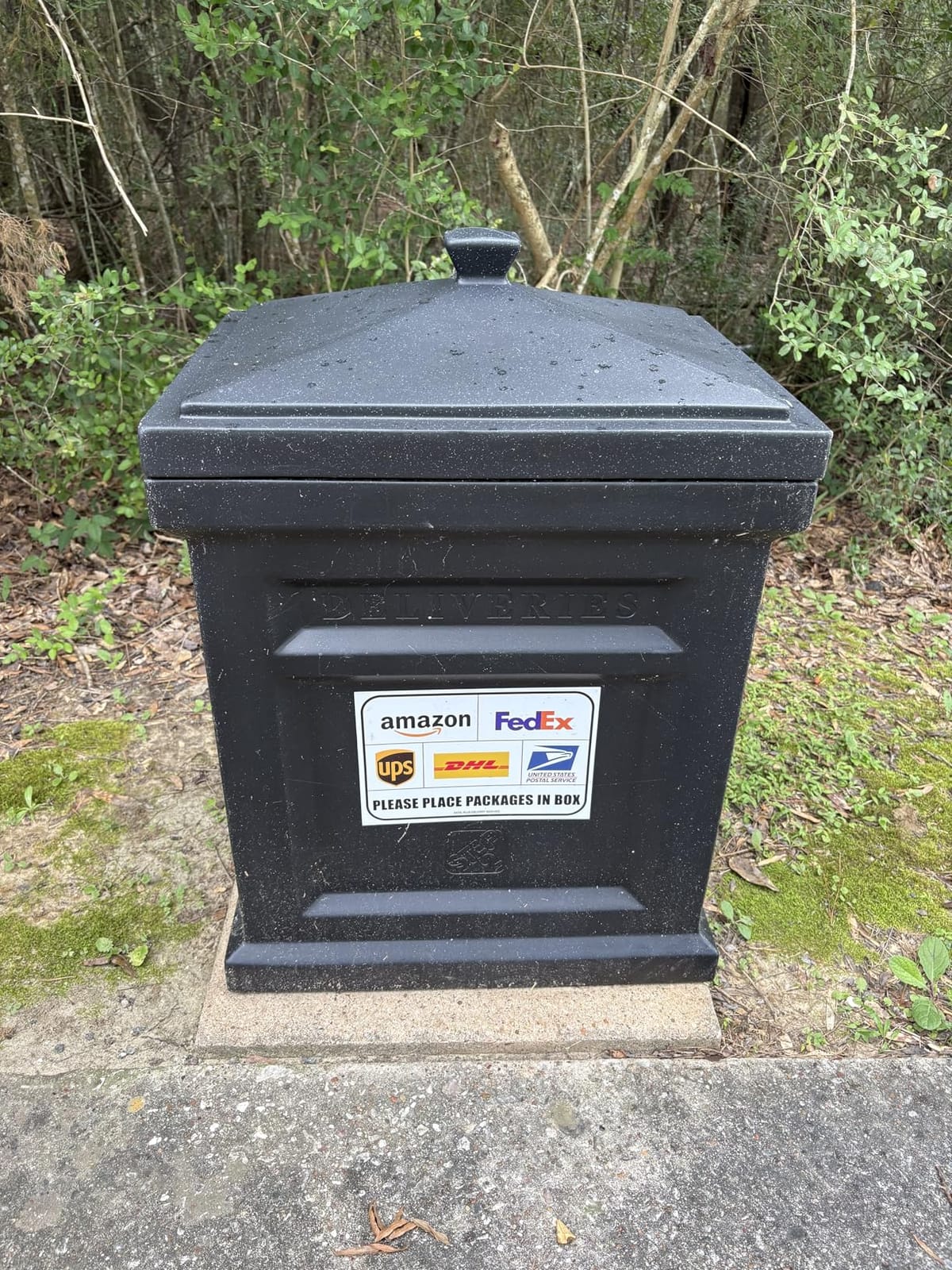Step2 Express Parcel Delivery Box, Large Outdoor Package Bin with Lid, Weather-Resistant, Black customer photo 2