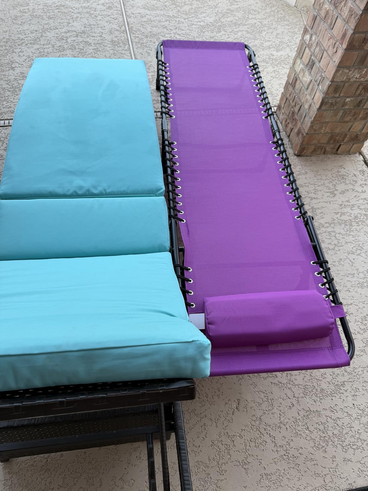Outsunny Folding Chaise Lounge Chair Outdoor Mesh Seat Gray customer photo 1
