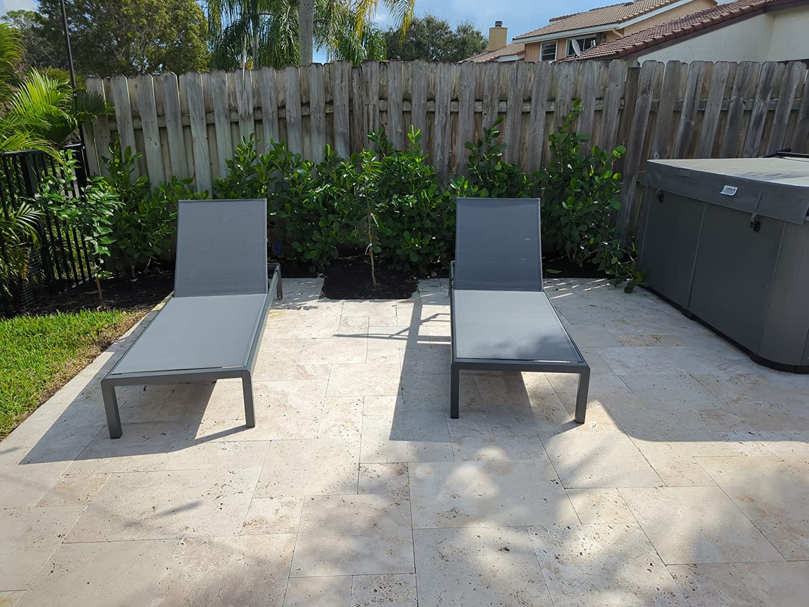Christopher Knight Home Cape Coral Outdoor Aluminum Chaise Lounges with Mesh Seat, 2-Pcs Set, Grey / Dark Grey customer photo 1