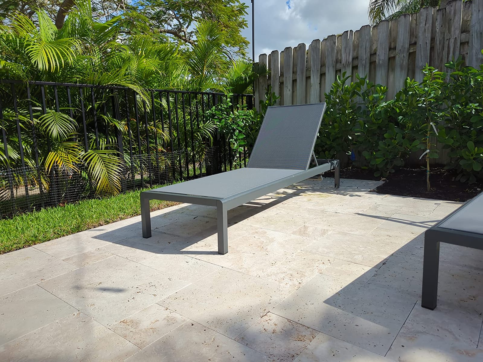 Christopher Knight Home Cape Coral Outdoor Aluminum Chaise Lounges with Mesh Seat, 2-Pcs Set, Grey / Dark Grey customer photo 2