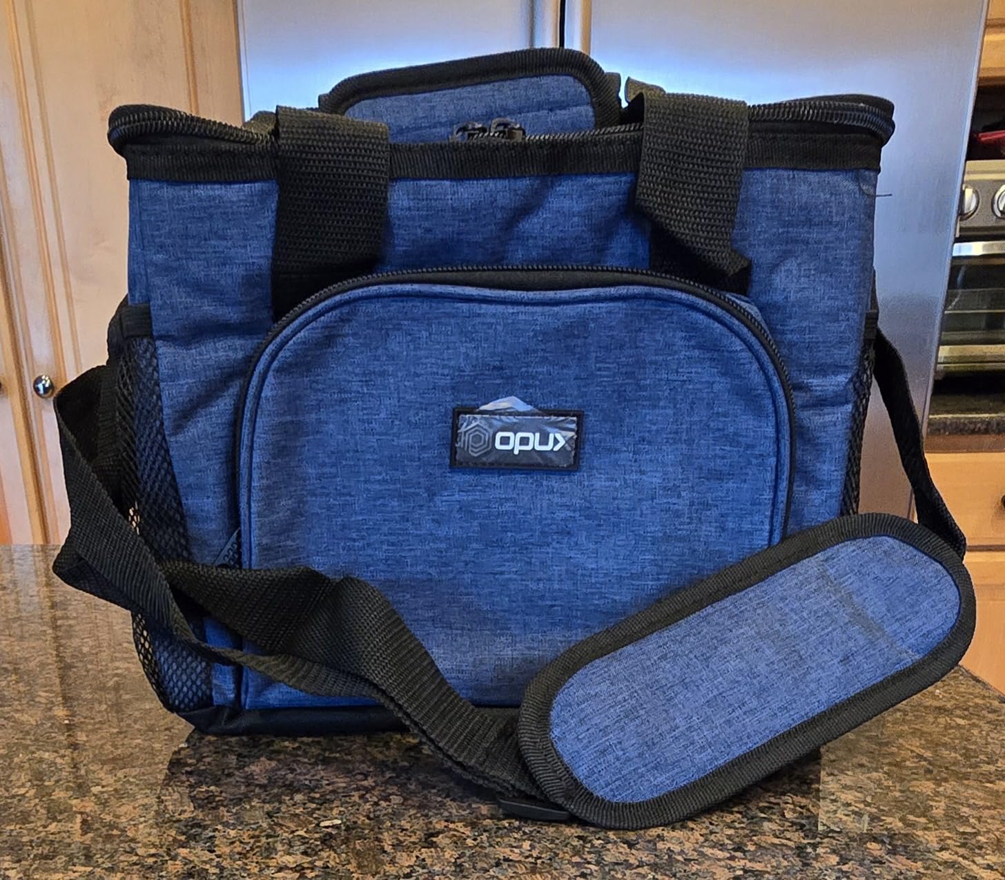 OPUX Soft Cooler Bag, Insulated Collapsible Lunch Cooler Bag for Men Work Camping Beach Travel, Portable Soft Sided Leakproof Waterproof Large Lunch Bag Box with Shoulder Strap 18 Cans, Heather Navy customer photo 2
