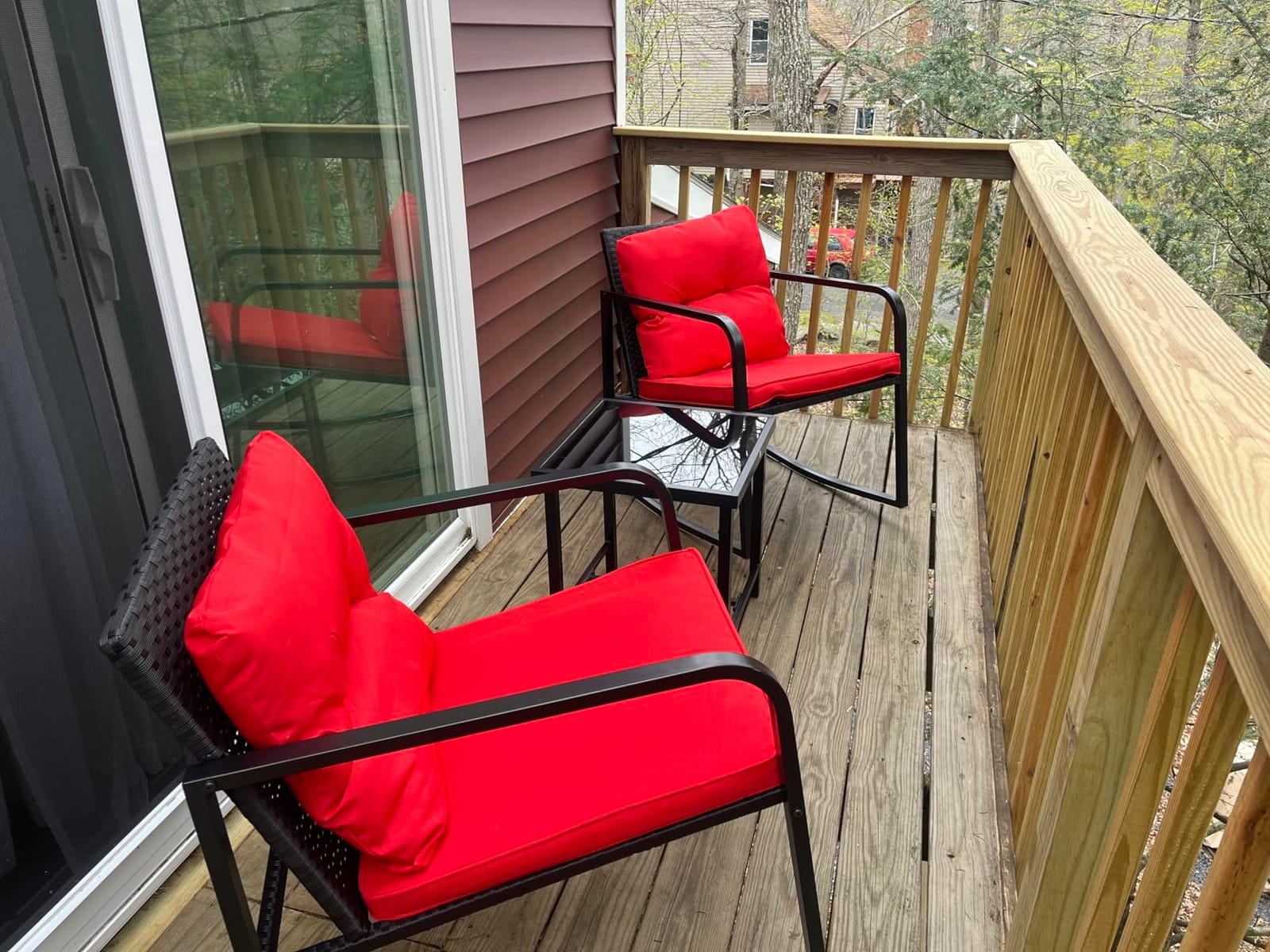 Devoko 3 Pieces Patio Furniture Set Wicker Outdoor Rocking Bistro Chair customer photo 1