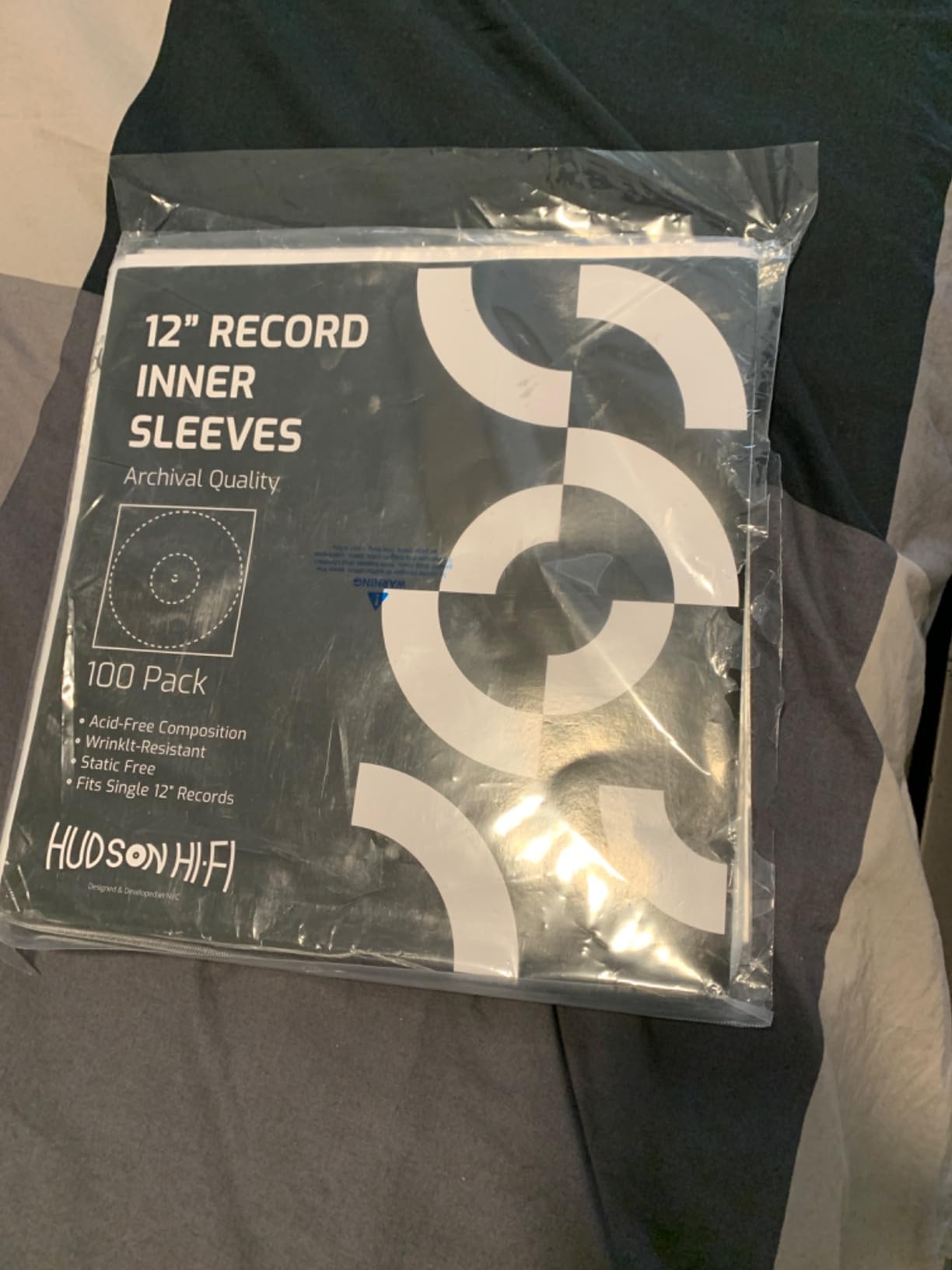 Hudson Hi-Fi Anti-Static Vinyl Record Sleeves - Durable Clear Disc Sleeves- Protect Your LP Albums from Scratches, Dust & Dirt - Acid-Free Rice Paper Disc Covers, 100x Inner Sleeves customer photo 1