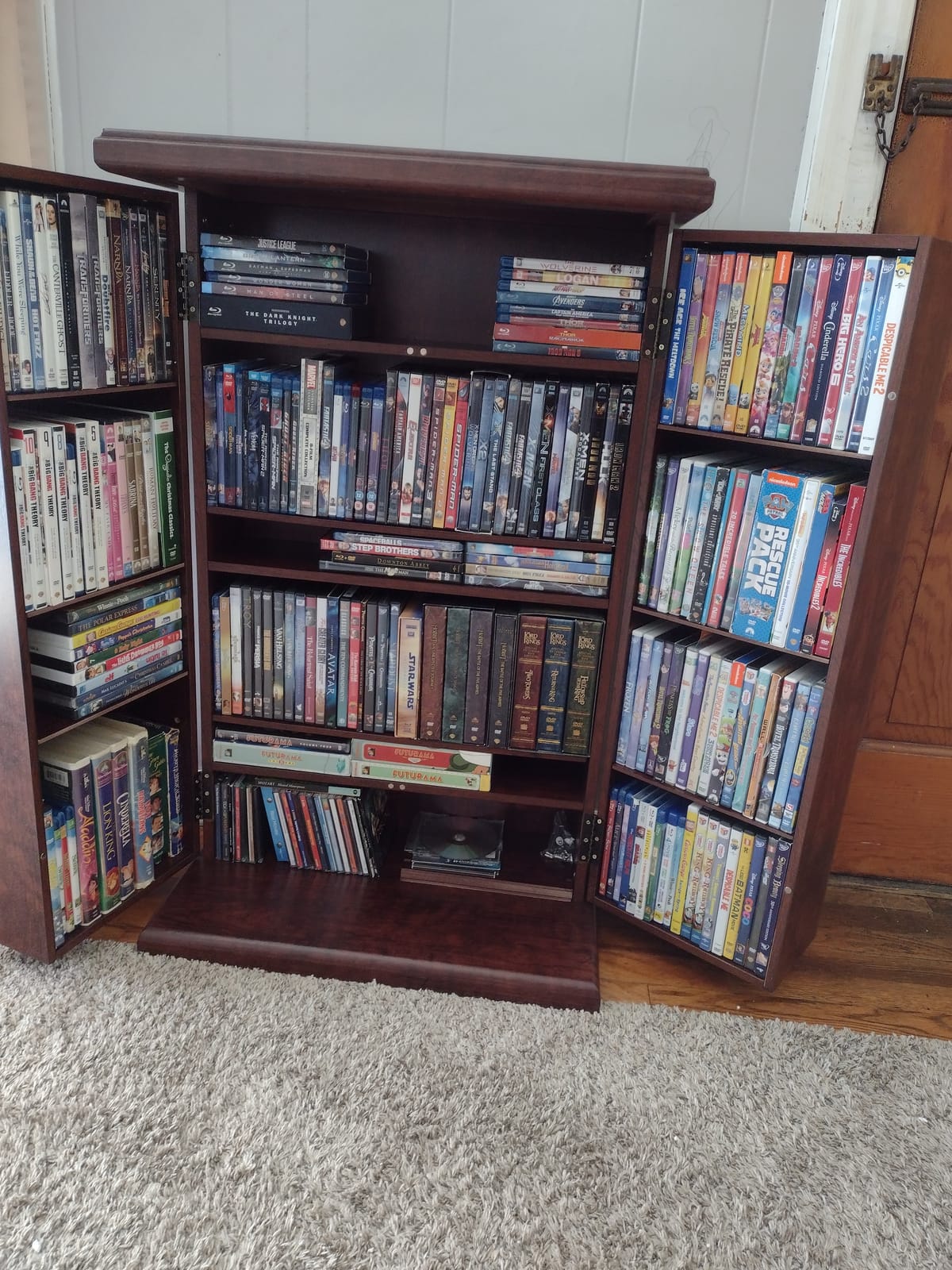Collections Etc Multi-Functional Double Door Media Cabinet - Storage for DVDs, CDs, Other Devices customer photo 1