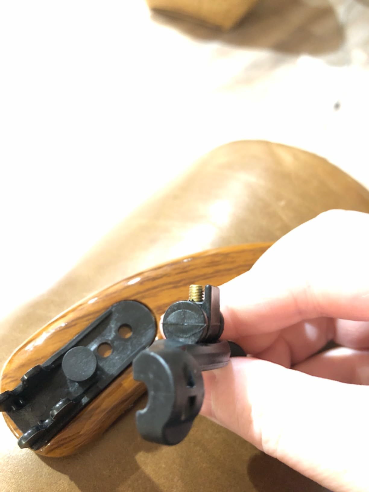 NANYI Violin Shoulder Rest for 4/4 and 3/4 size Adjustable, wood grain customer photo 2