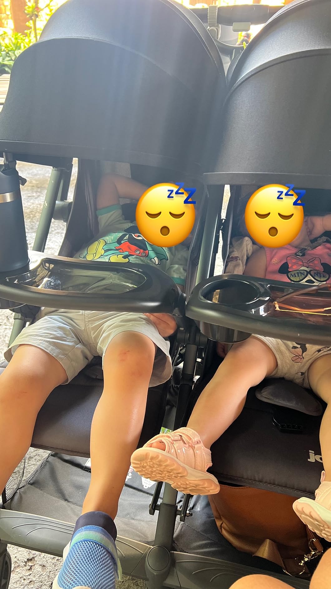 Joovy Kooper X2 Double Stroller, Lightweight Travel Stroller, Compact Fold with Tray, Sand customer photo 1