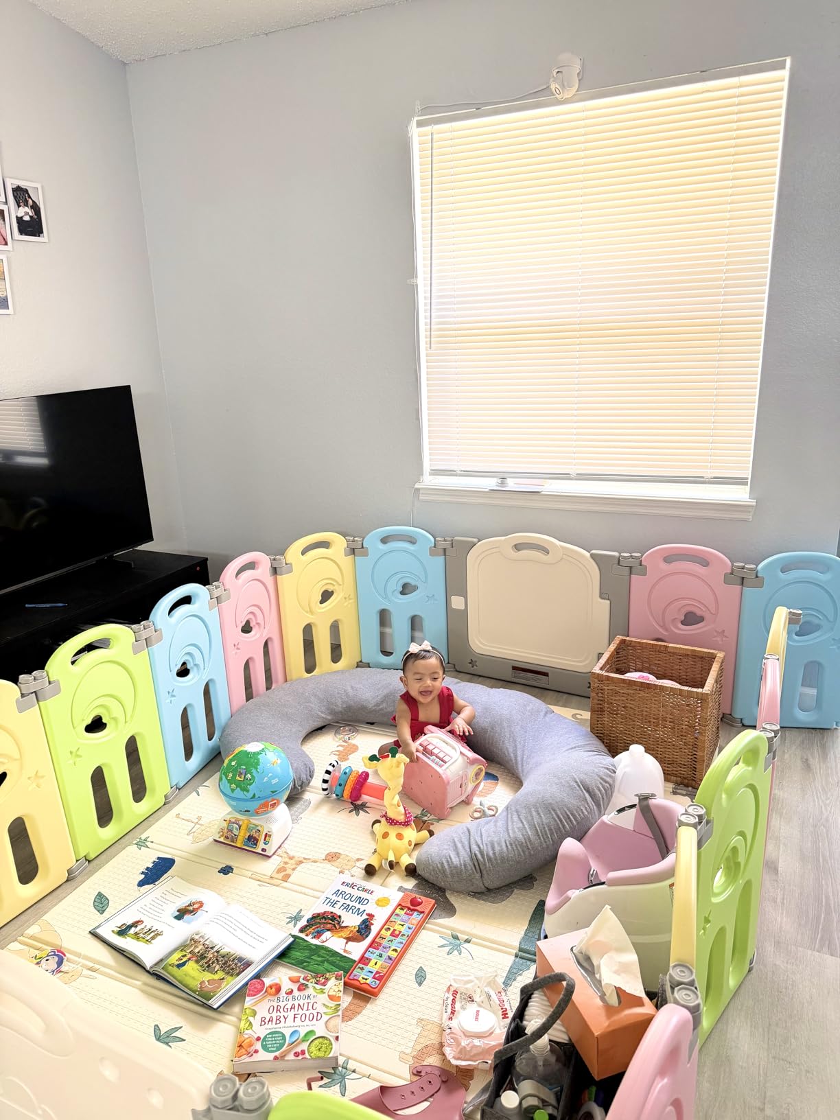Fortella Cloud Castle Large 14-Panel Baby Playpen for Toddlers, Multicolor customer photo 2