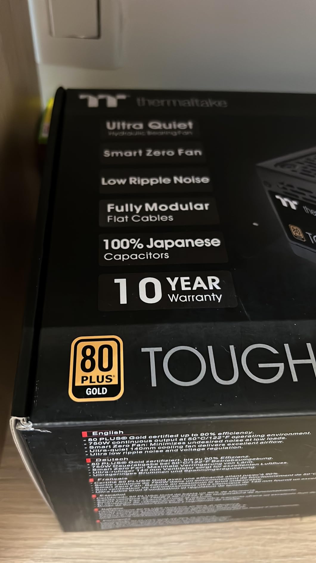 Thermaltake Toughpower GF1 750W 80+ Gold SLI/Crossfire Ready Ultra Quiet 140mm Hydraulic Bearing Smart Zero Fan Full Modular Power Supply 10 Year Warranty PS-TPD-0750FNFAGU-1 customer photo 1