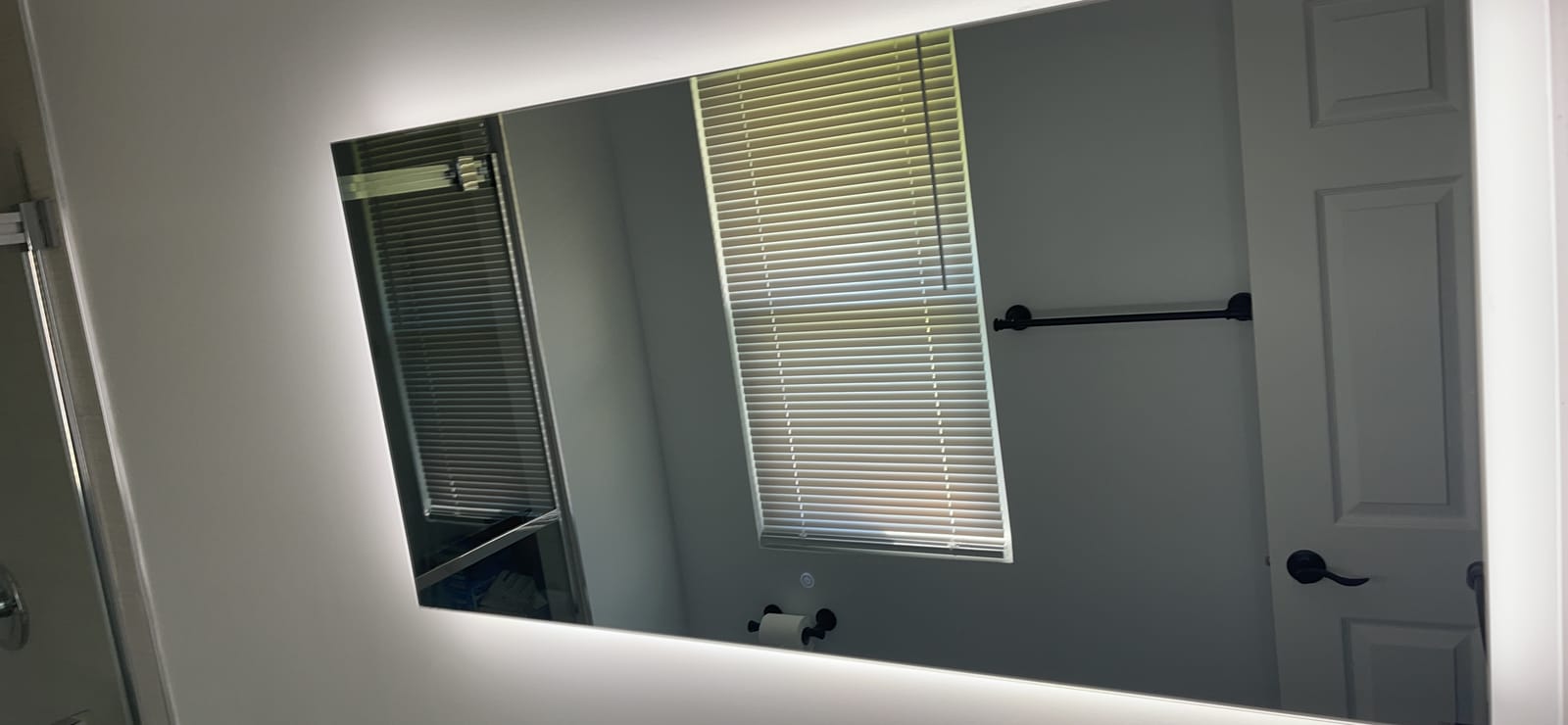 BYECOLD 48”x24” Smart Bathroom Mirror Wi-Fi Enabled Weather Display, Anti-Fog LED Light Vanity Mirror Backlit Frameless Lighted Touch Sensor Makeup for Wall - Horizontally Hang Only customer photo 1