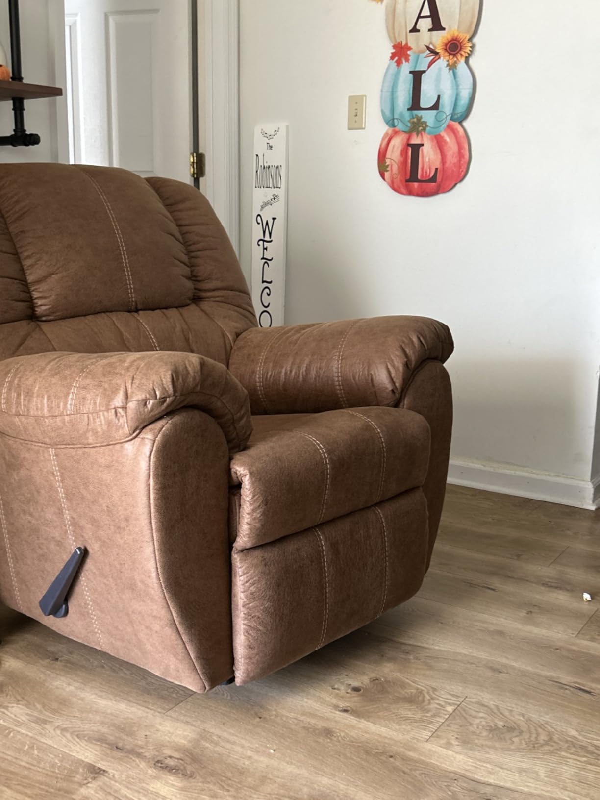 Signature Design by Ashley McGann Brown Rocker Recliner Chair, Walnut customer photo 2