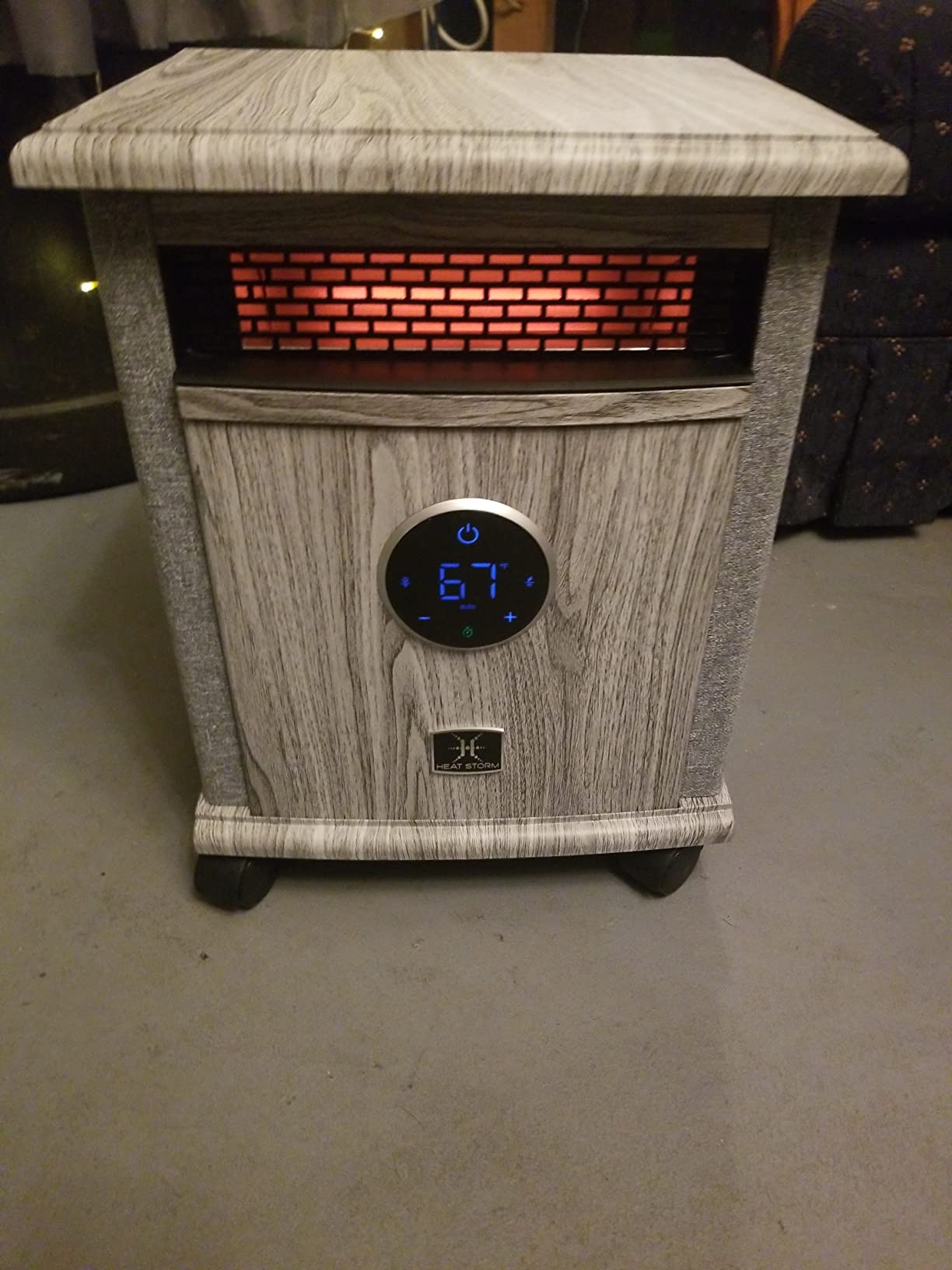 Heat Storm Portable Electric Space Heater, 1500-Watt Cabinet Infrared Quartz Element Heater With Digital Thermostat, Remote Control, washable Filter Modern Design (Beige) customer photo 1