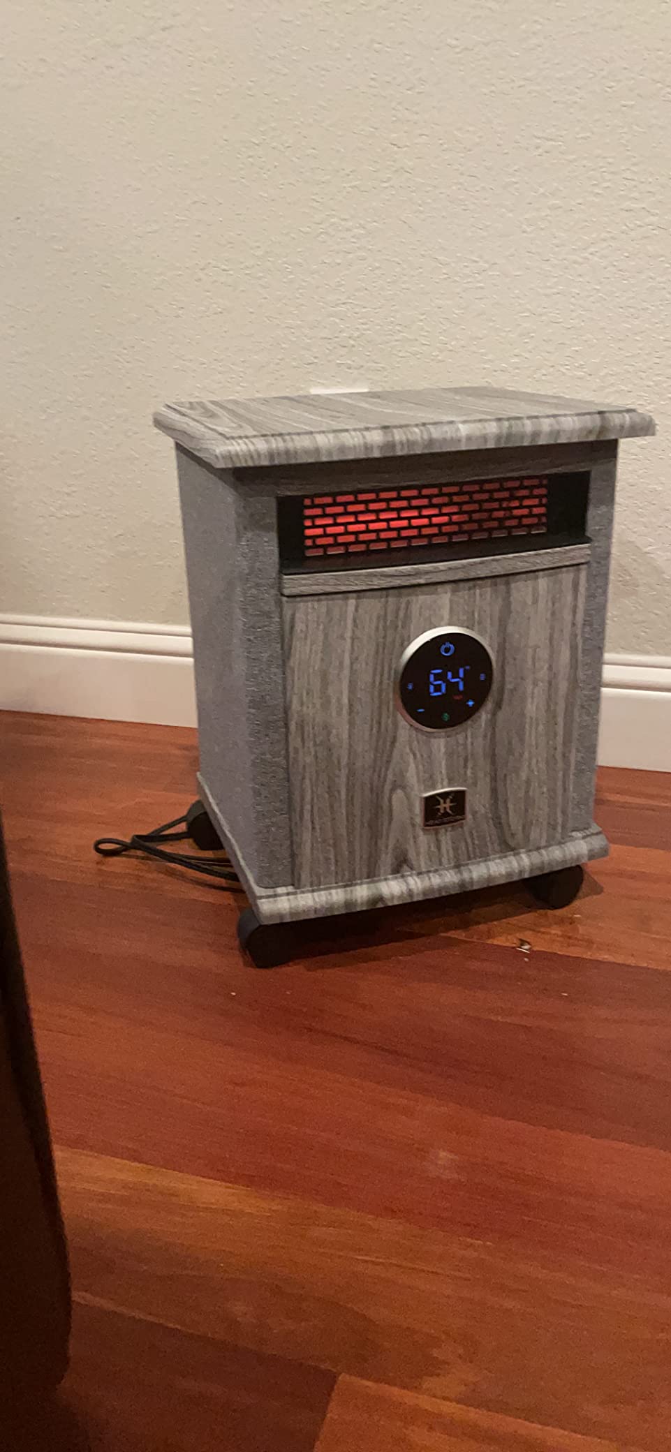 Heat Storm Portable Electric Space Heater, 1500-Watt Cabinet Infrared Quartz Element Heater With Digital Thermostat, Remote Control, washable Filter Modern Design (Beige) customer photo 2
