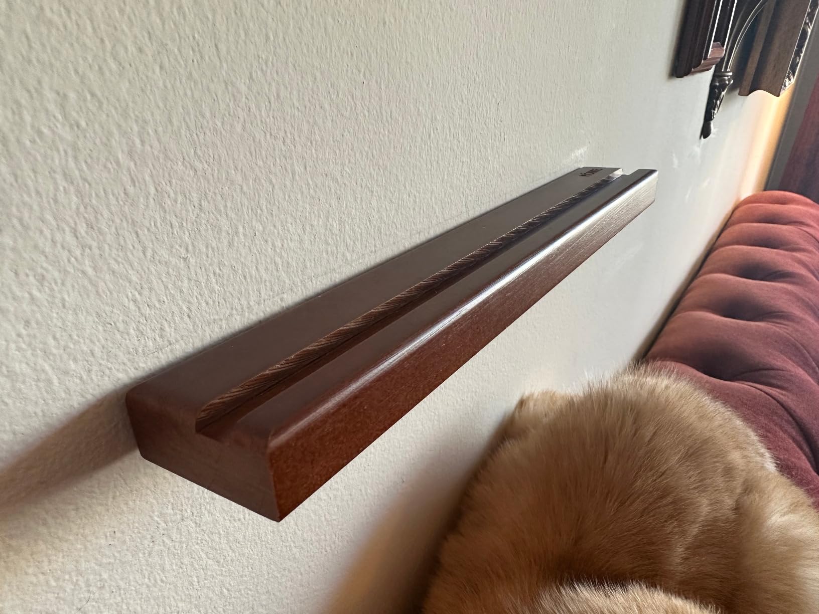 Vinyl Record Wall Mount - an Elegant Display Ledge Made from Solid Wood - This Vinyl Record Shelf Will Hold Records of Any Size (Brown) customer photo 1