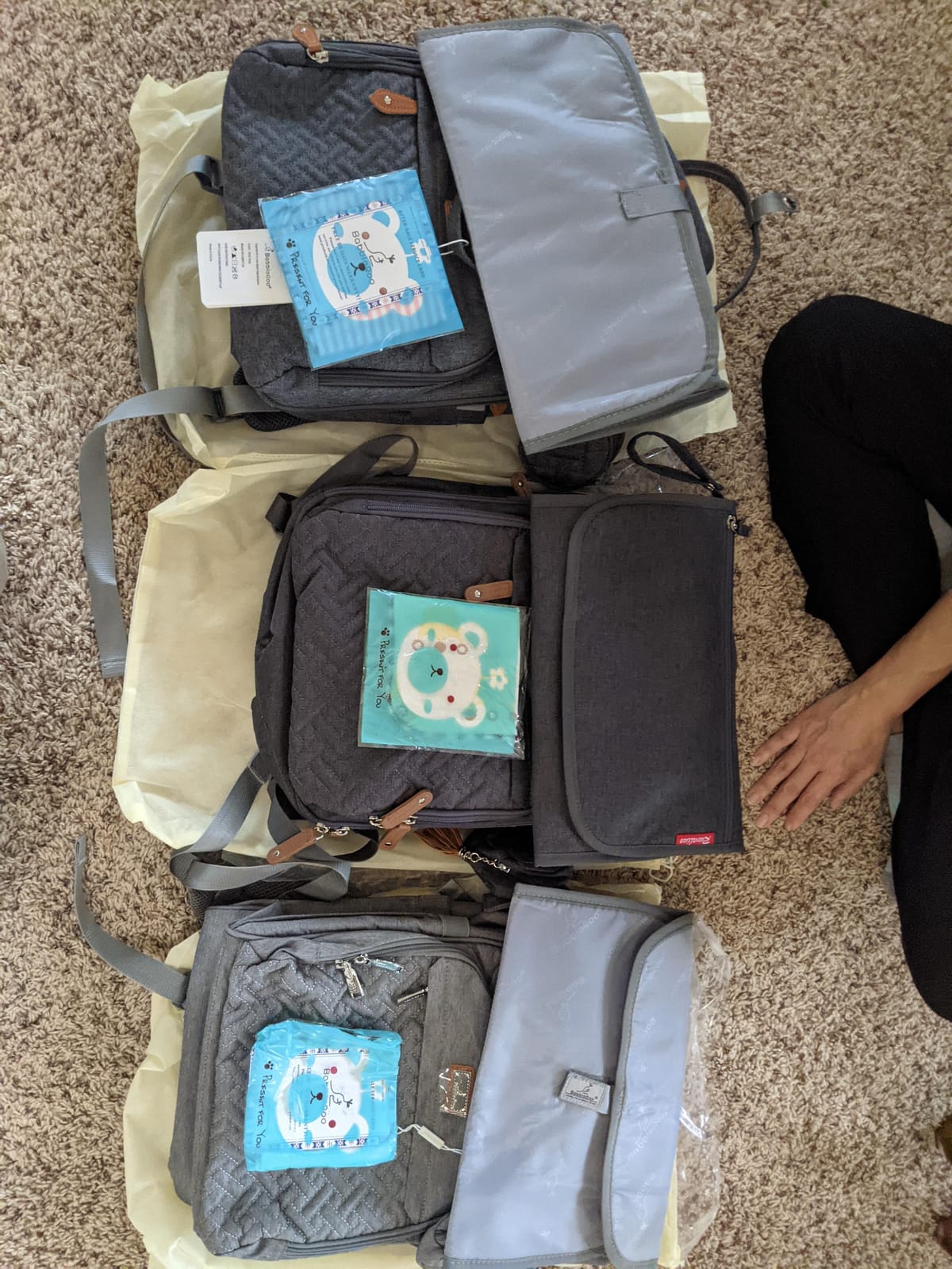 BabbleRoo Diaper Bag Backpack - Baby Essentials Travel Tote - Multi Function Water Resistant Diaper Bag, Travel Essentials Baby Bag with Changing Pad, Stroller Straps & Pacifier Case - Dark Gray customer photo 1