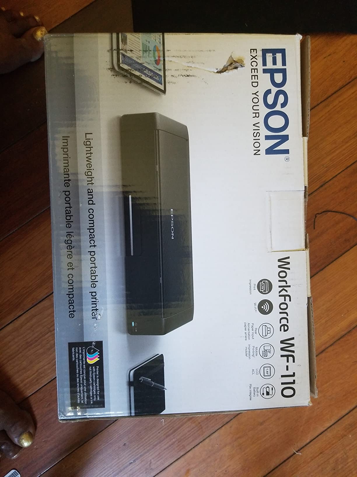 Epson Workforce WF-110 Wireless Color Mobile Printer,White, Small,Black customer photo 1