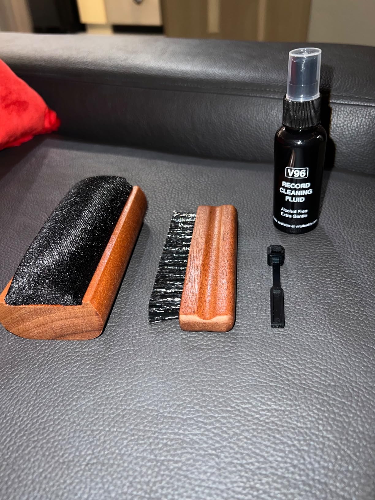 Vinyl Buddy 5-in-1 Vinyl Record Cleaning Kit | Premium Hardwood Velvet & Microfiber Brush, Stylus Brush, Alcohol-Free Solution & Storage Pouch — Clean, Protect & Restore Your LPs customer photo 2
