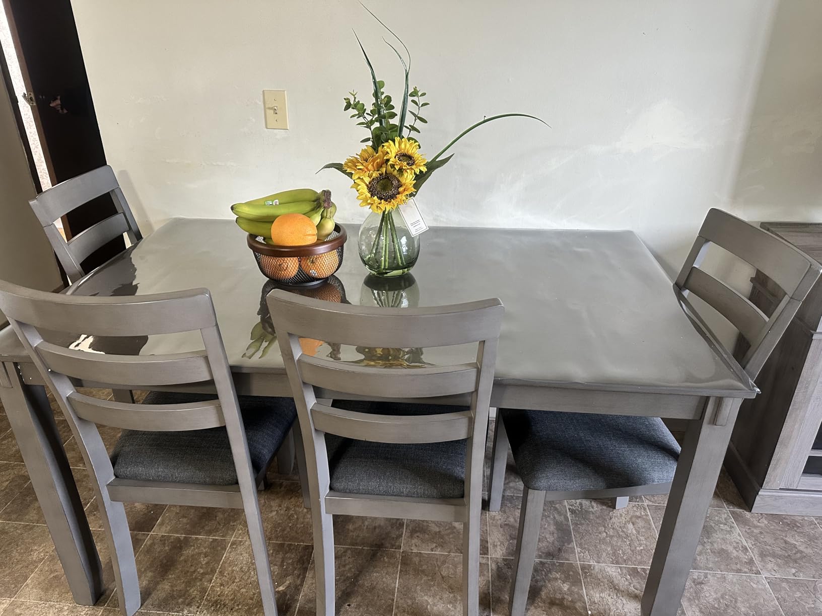 Signature Design by Ashley 6-Piece Dining Table Set with Bench, Gray customer photo 2