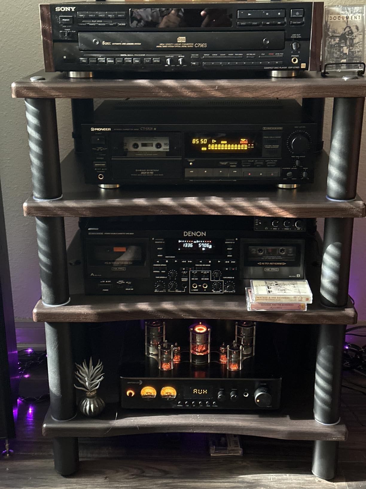 Monolith by Monoprice Heavy Duty 4 Tier Audio Stand XL 1 inch Shelf Thickness Maple customer photo 1