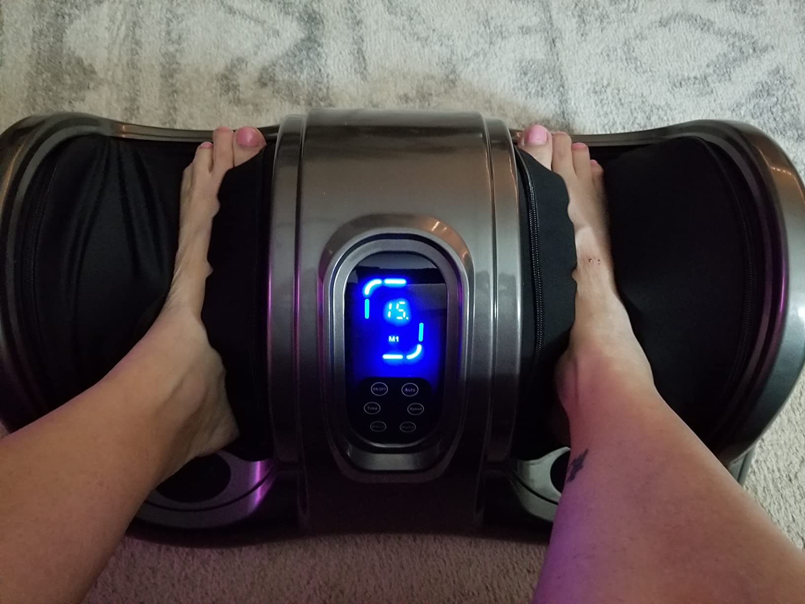 Best Choice Products Shiatsu Foot Massager for Pain Relief, Plantar Fasciitis, Neuropathy, Blood Circulation, Remote Control w/Compact Design - Gray customer photo 2