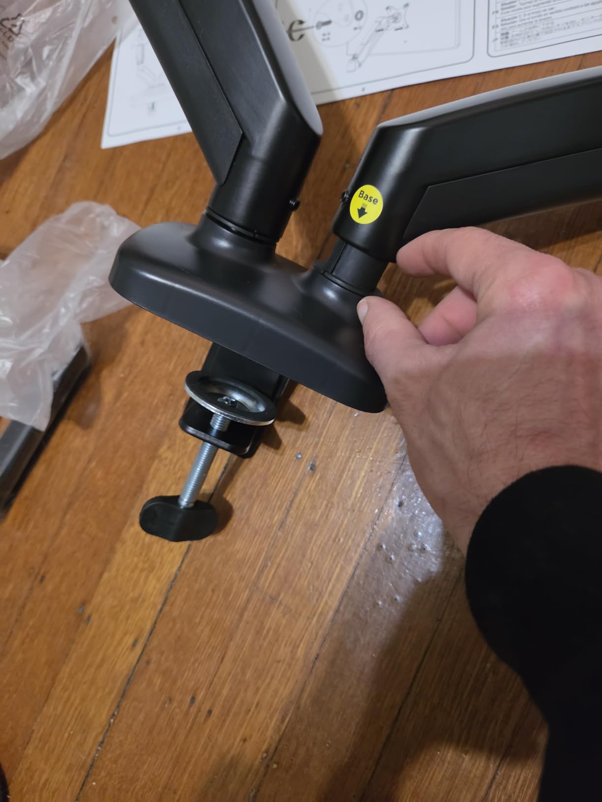MOUNTUP Dual Monitor Stand for Desk, Monitor Arms for 2 Monitors 32 27 24 22 Inches, Height Adjustable Double Monitor Mount, VESA Mount with C-Clamp & Grommet Base, Holds 4.4-17.6lbs customer photo 2
