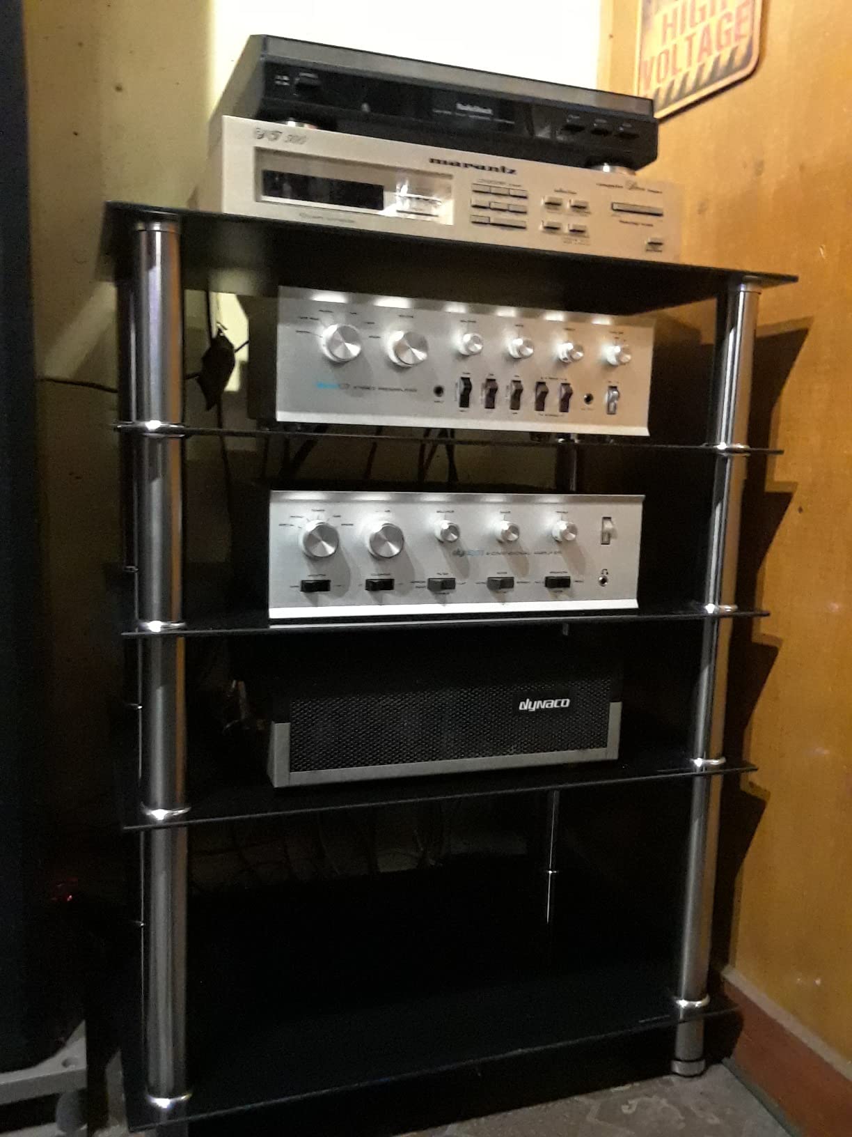 Mount-It! Tempered Glass AV Component Media Stand, Audio Tower and Media Center with 4 Shelves, 88 Lbs Capacity, Black Silk (MI-8670) customer photo 1
