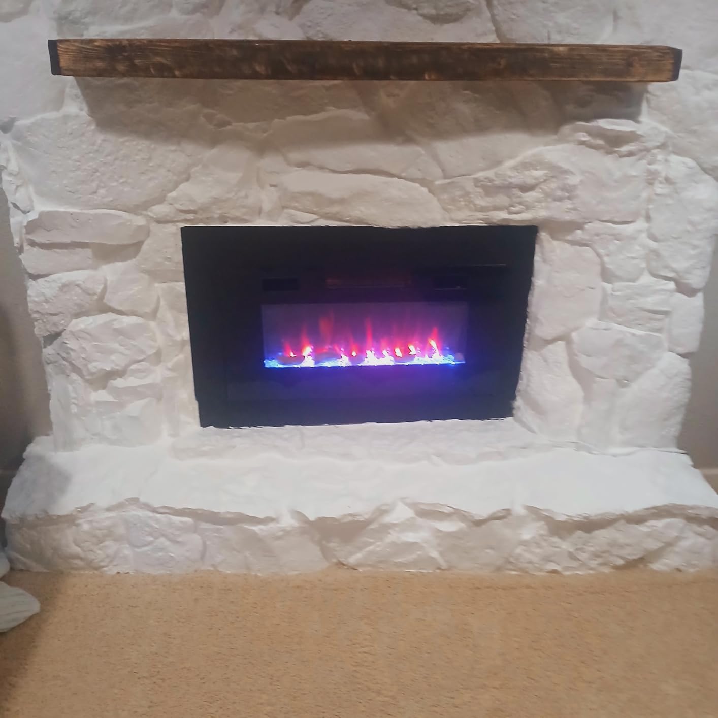 Antarctic Star 36 Inch Electric Fireplace in-Wall Recessed and Wall Mounted, Fireplace Heater and Linear Fireplace with Multicolor Flame, Timer, 750/1500W Control by Touch Panel & Remote customer photo 1