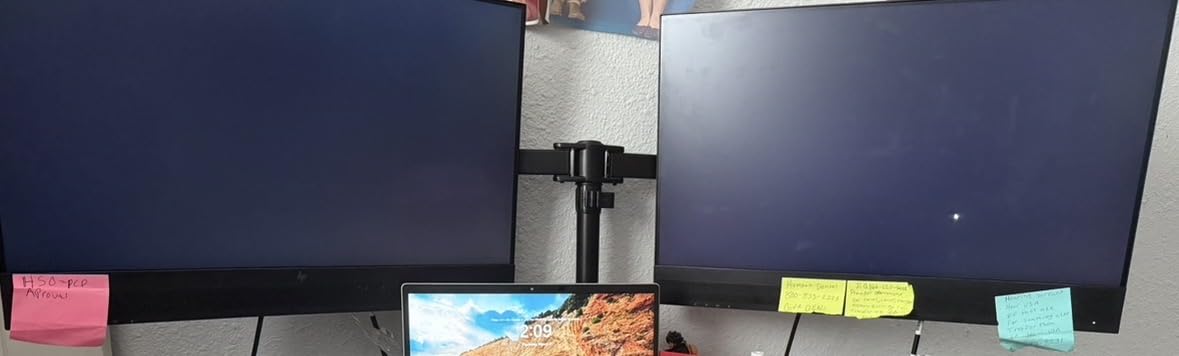 ErGear Dual Monitor Stand, Heavy Duty Adjustable Monitor Desk Mount for 2 Screens up to 32 Inches, Fully Adjustable Height, Tilt, Swivel, Rotate, Supports 17.6 lbs per Monitor Arm, Easy Installation customer photo 2